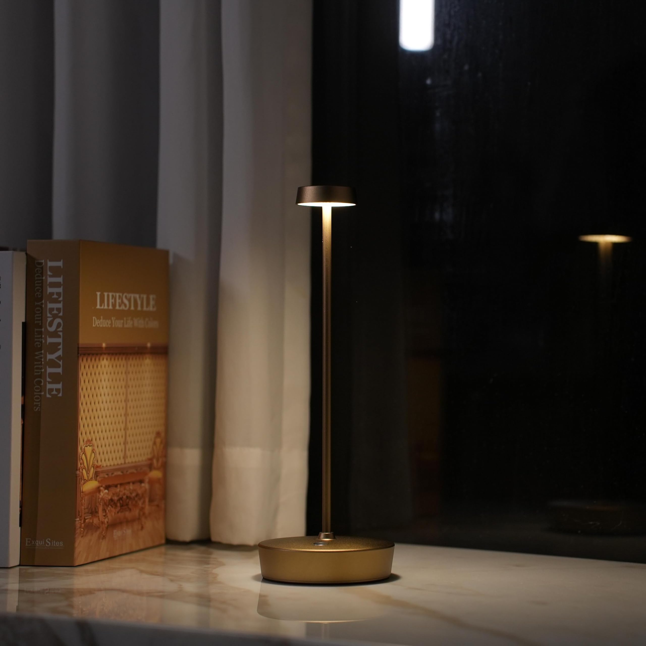 Sikevht 2Pack Led Table Lamps, Rechargeable, Dimmable, Portable For Indoor/Outdoor Use