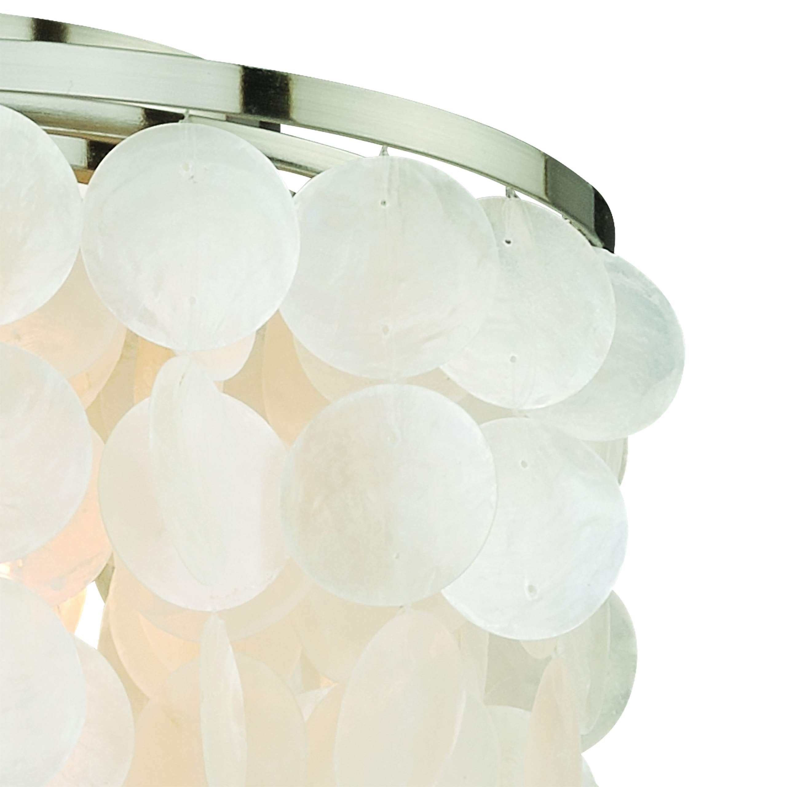 VAXCEL Ceiling Light Fixture, 16 in, Satin Nickel, Capiz Shell, Model C0079