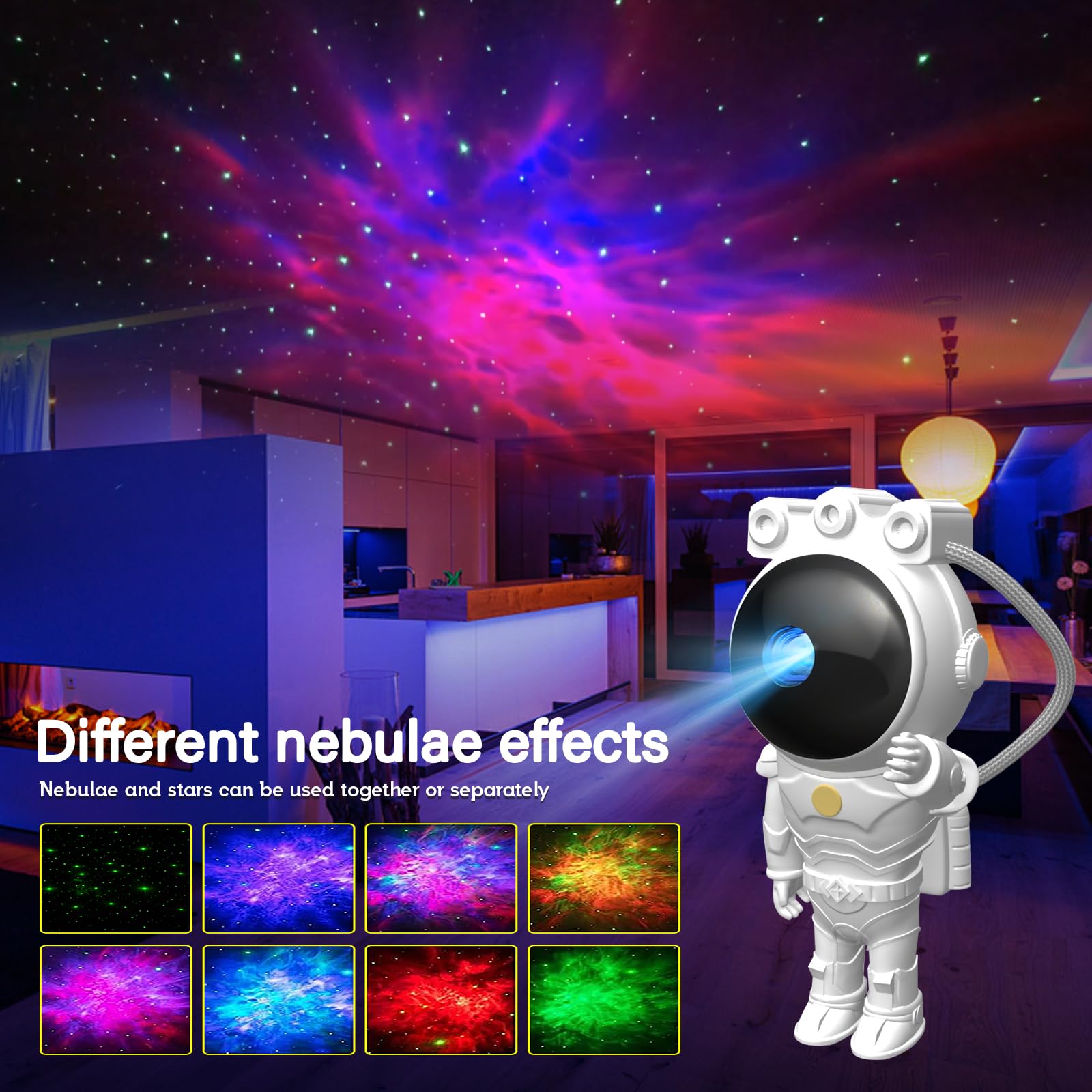 Astronaut Galaxy Projector,Starry Nebula Ceiling Lamp With Timer And Remote, Star Projector For Bedroom,Led Night Light For Kids,Gifts For Adults, Christmas, Birthday,Home Decor Aesthetic