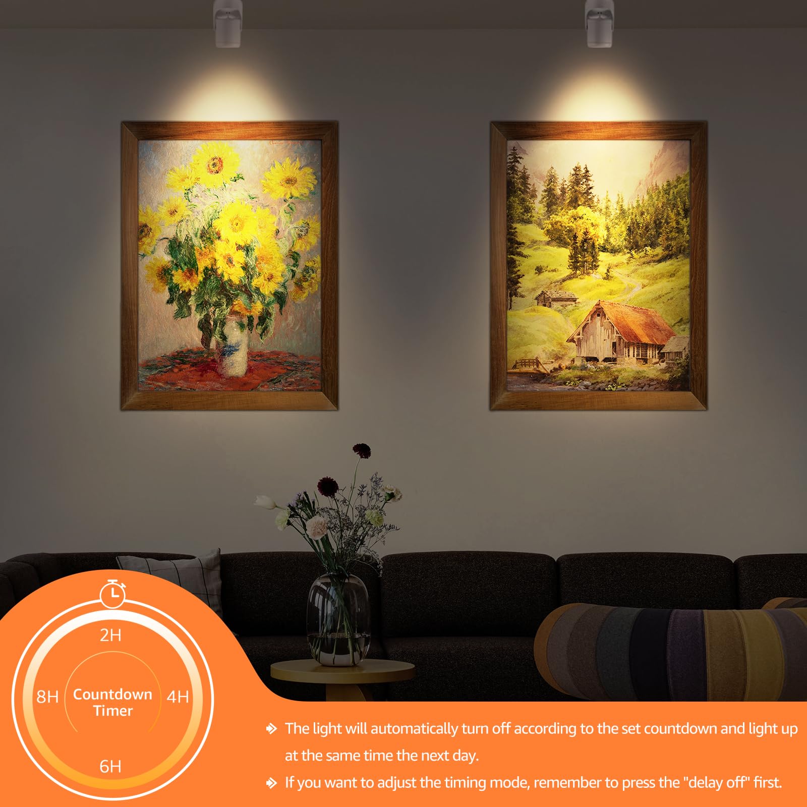 URTOM 3W Uplighting LED Spot Lights, Dimmable, 3000K/4000K/5000K, White, Model SHWS03G02W,
