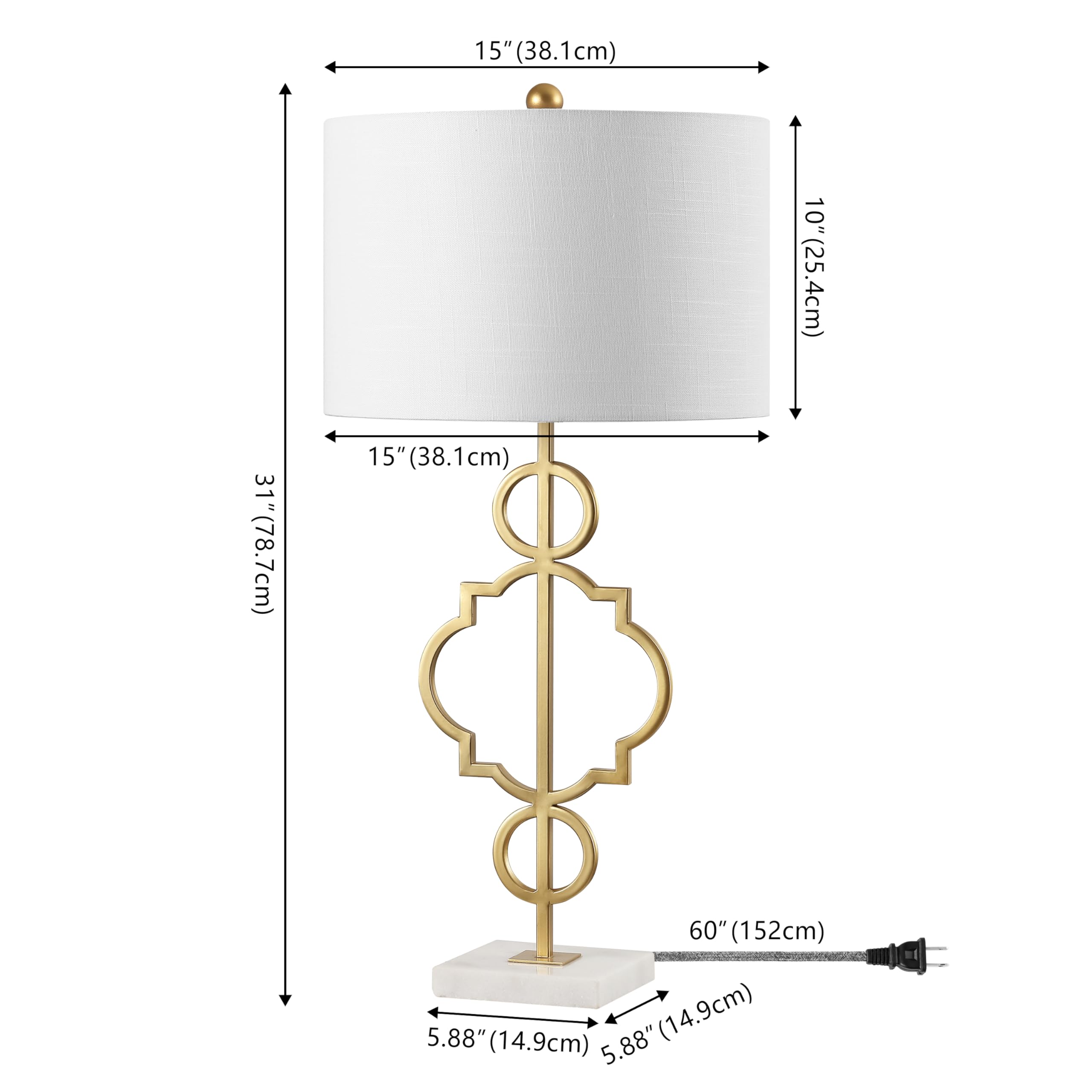 Jonathan Y Jyl3026A July 31'' Metal Led Table Lamp Modern Contemporary Bedside Desk Nightstand Lamp For Bedroom Living Room Offi