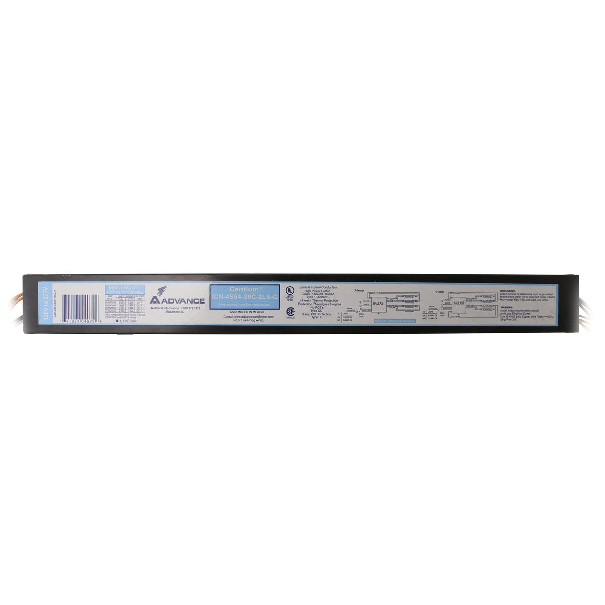 Philips Advance Icn4S5490C2Lsg 4 Lamp T5 Ballast 120-277V For 54