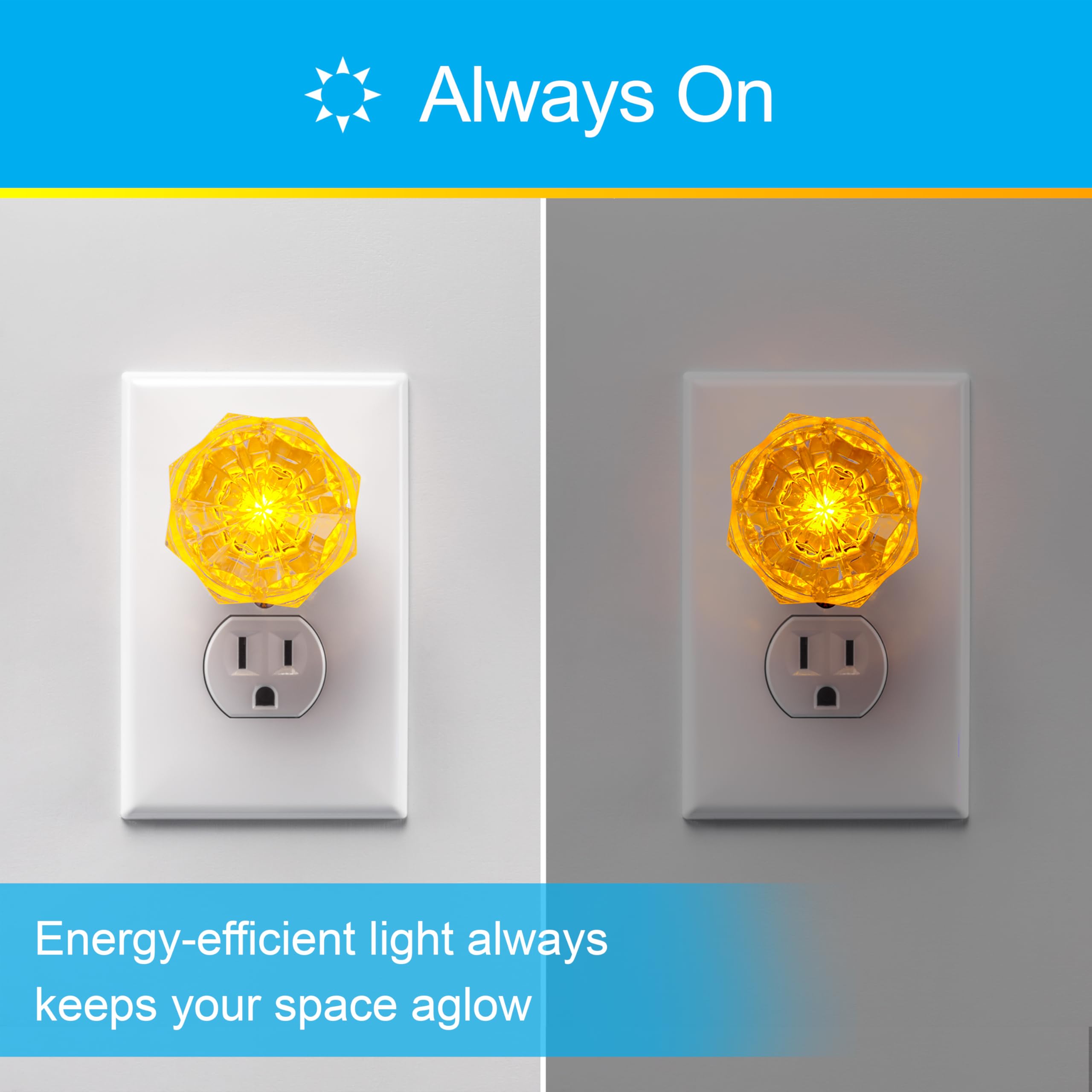 Ge Sleeplite Jewel Led Night Light, Plug-In, Always On, Warm White, Ul-Certified, Energy Efficient, Ideal Nightlight For Bedroom