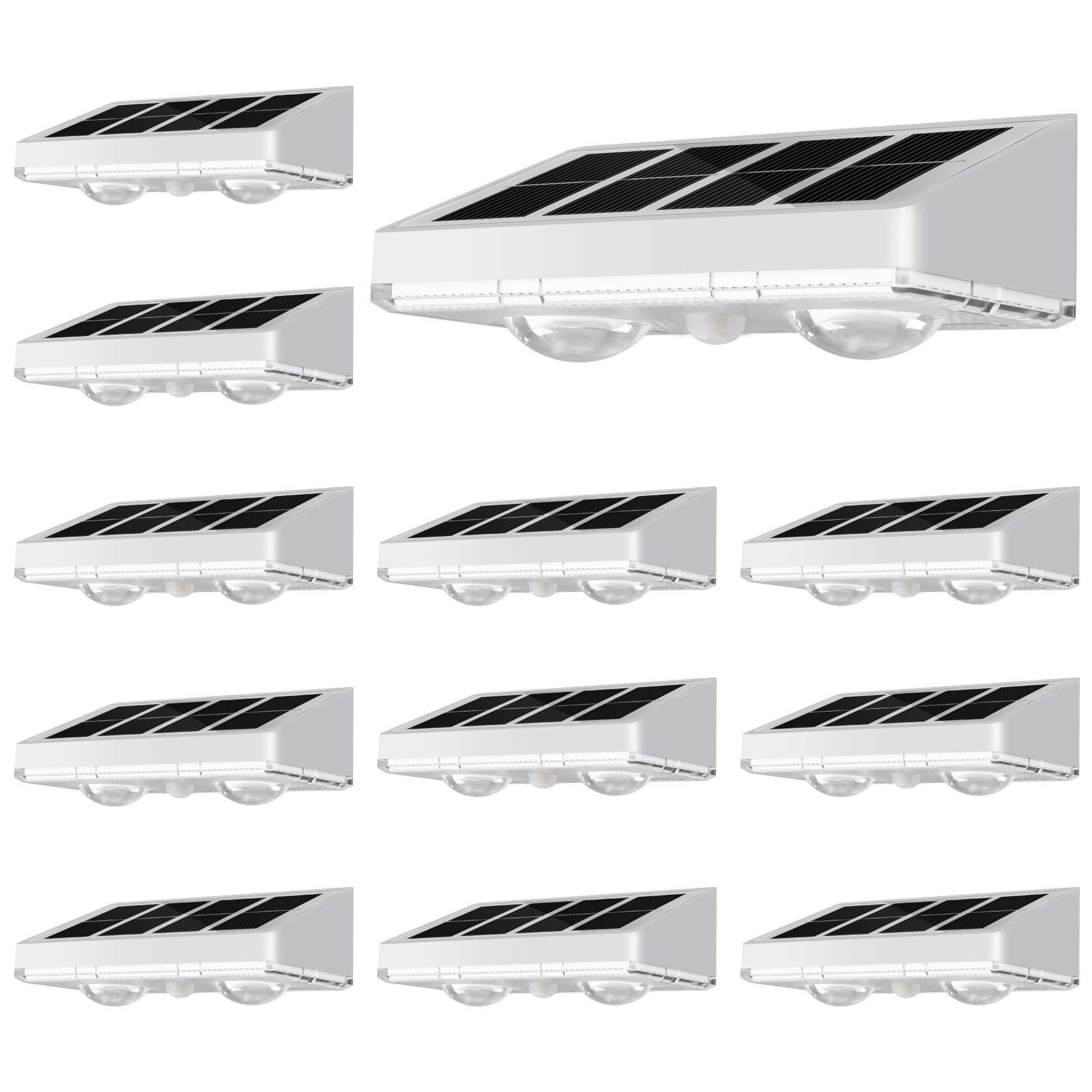NIORSUN Solar Fence Lights, 12 Pack Outdoor LED Deck Light, Waterproof IP65, Warm White, Model LH-TB22