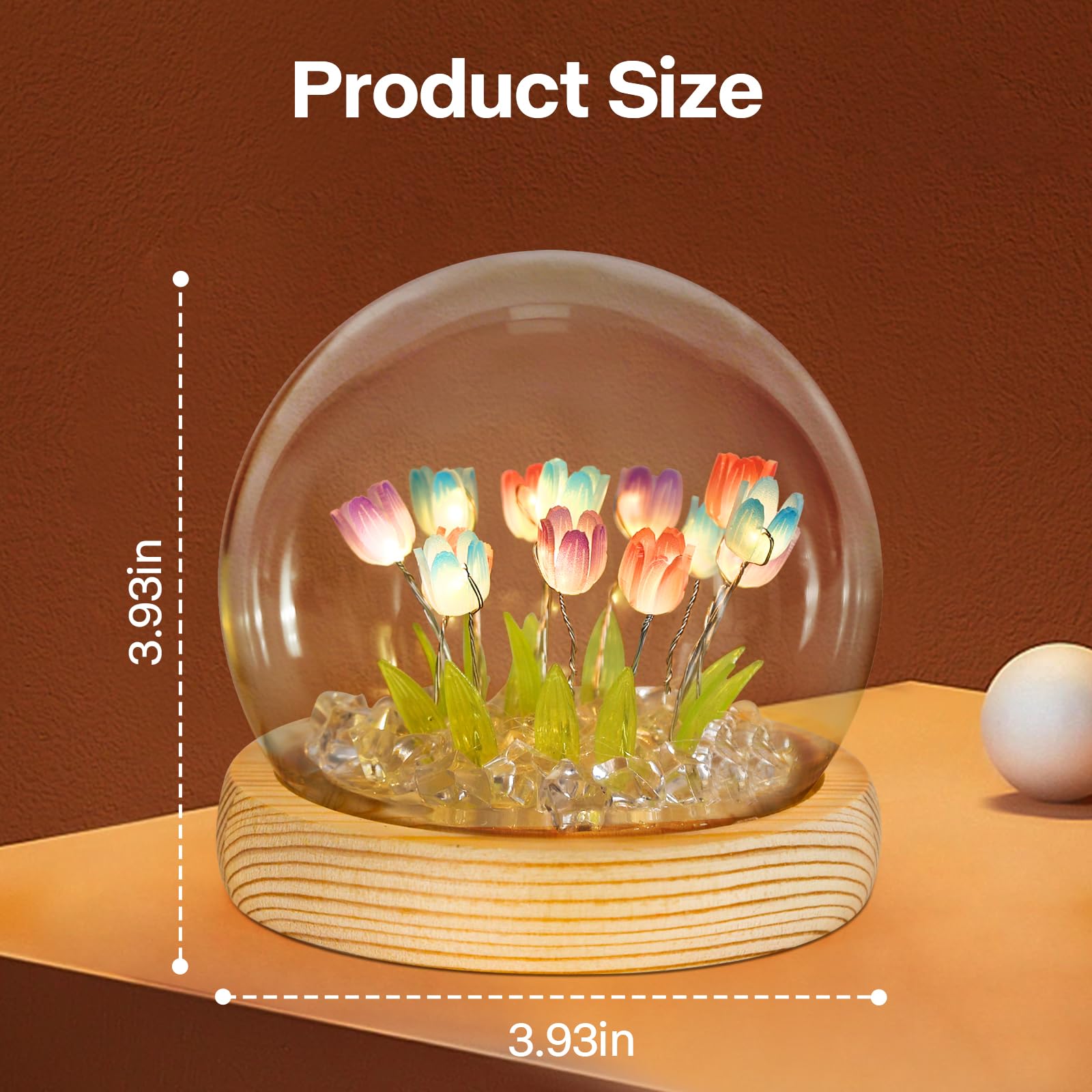 Onxe Mothers Day Gifts For Mom From Daughter, Birthday Gifts For Women, Flower Lamp Night Light For Bedroom Decor, Light Up Tuli