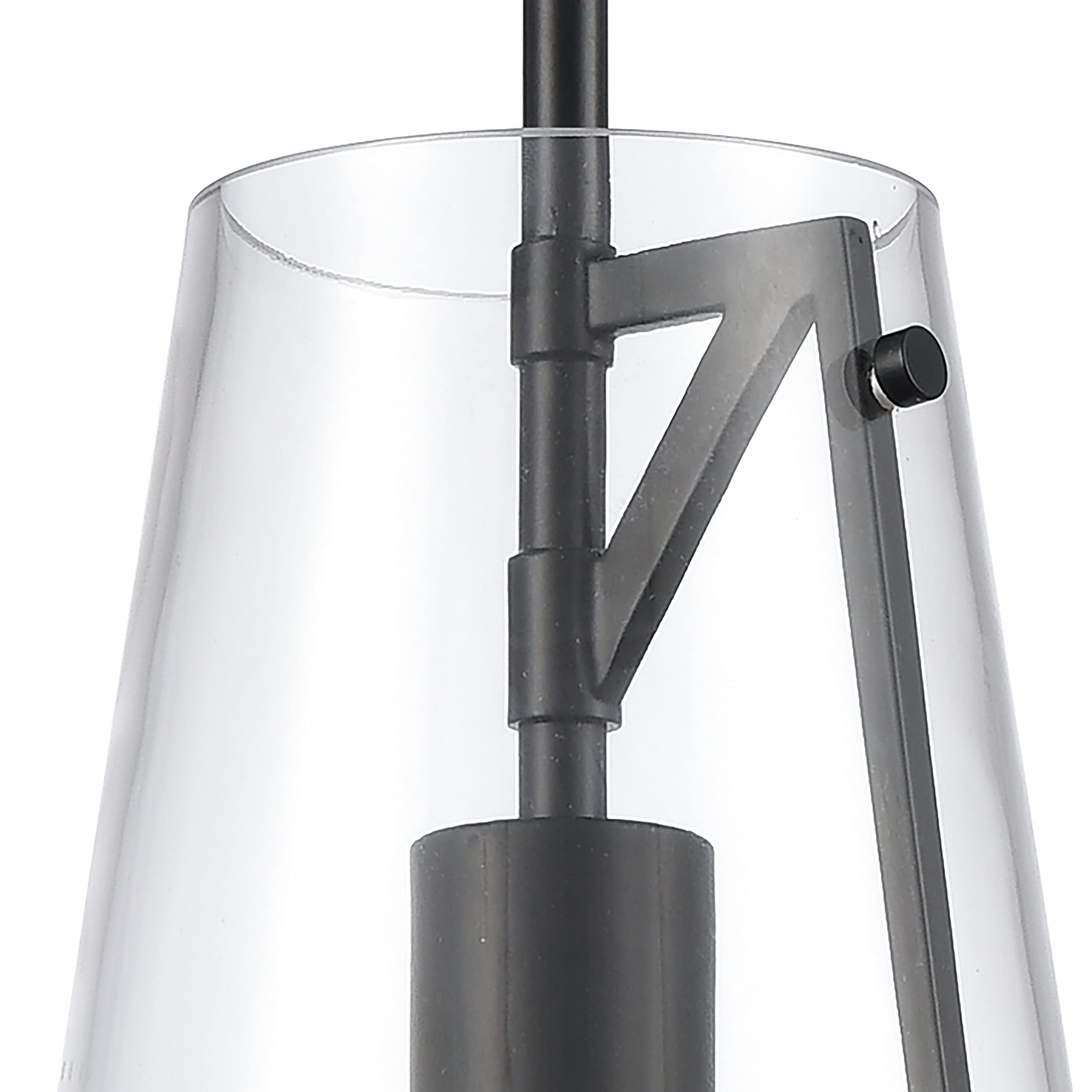 Elk Home Trustle Mini Pendant Light, Matte Black Finish, Clear Glass, Modern Style, 1-Light