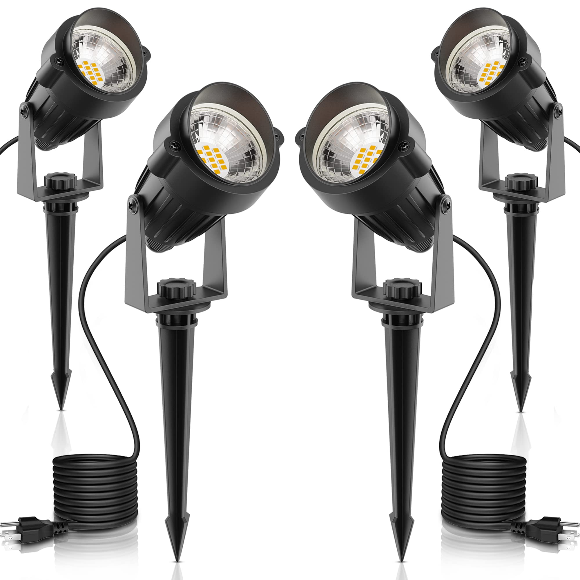 L LOHAS LED Landscape Lighting Outdoor, Spotlights for Yard Pathway Garden IP66 Waterproof, Dusk to Dawn Light Sensor, 120V 5W 4