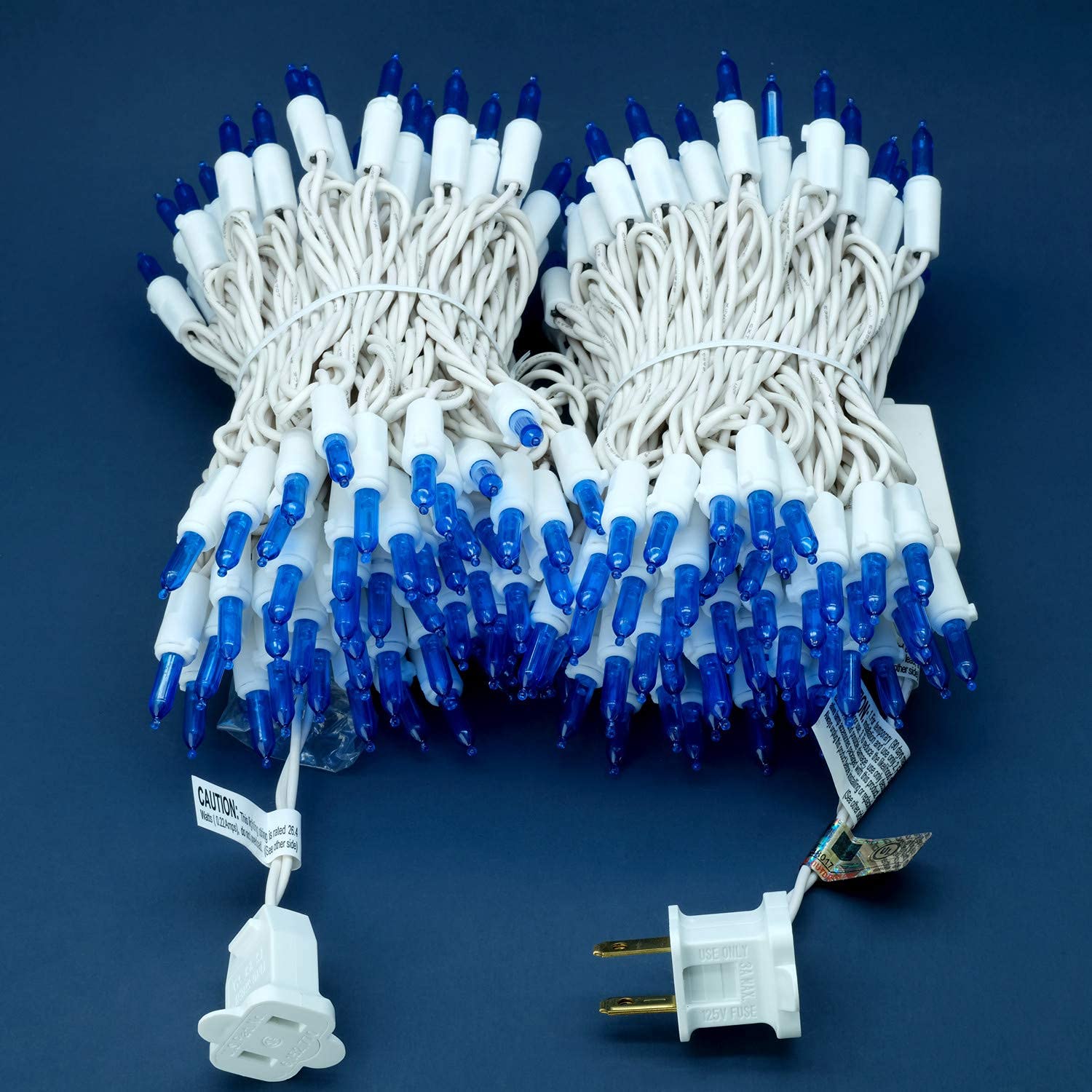 Sweet Shine 200 Count Blue Led Christmas Lights, 66 Ft White Wire Ul Certified Commercial Grade Holiday String Light Set (Blue)