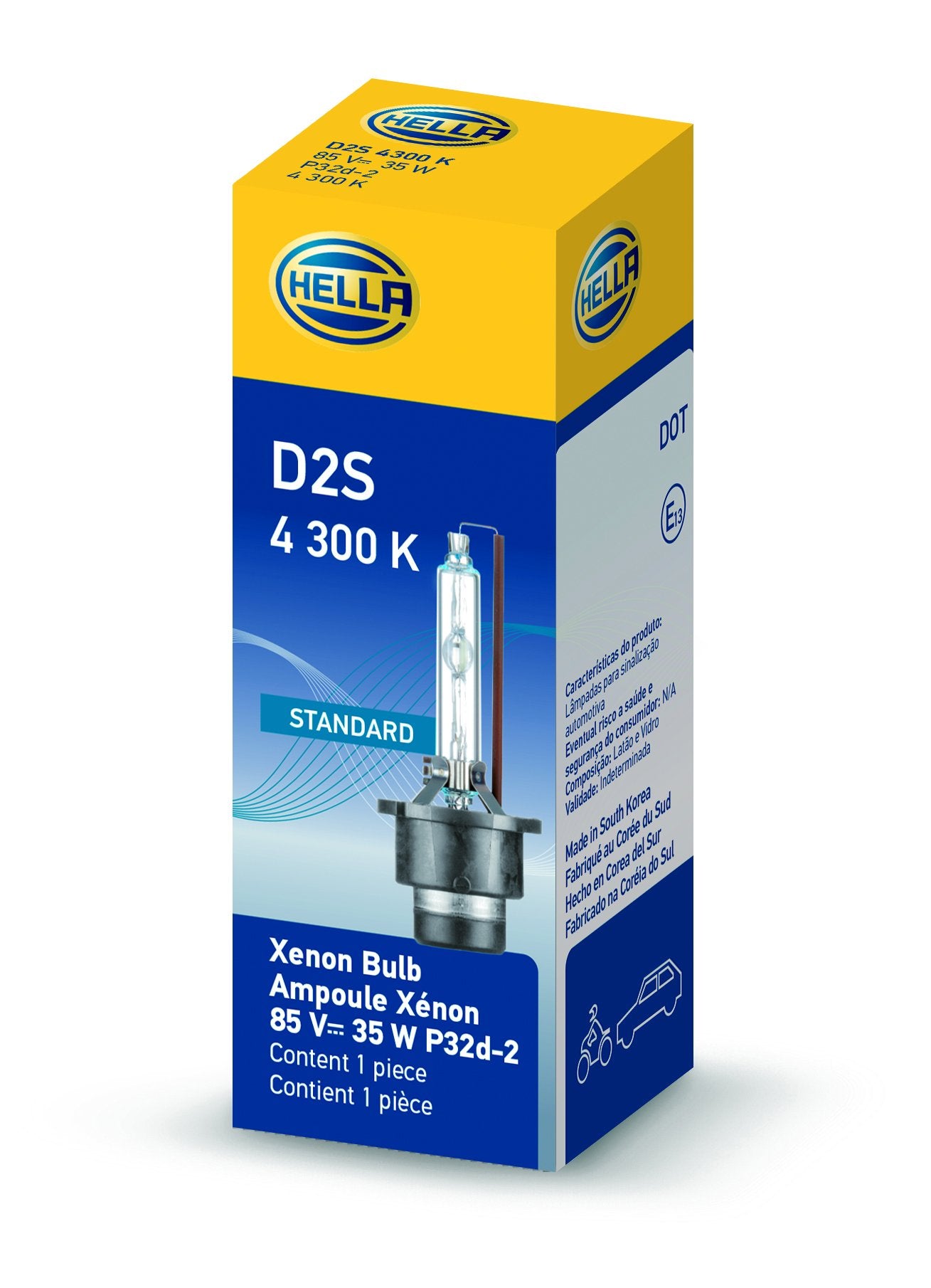 HELLA D2S 4300 K Xenon Standard Bulb, (85V, 35W)