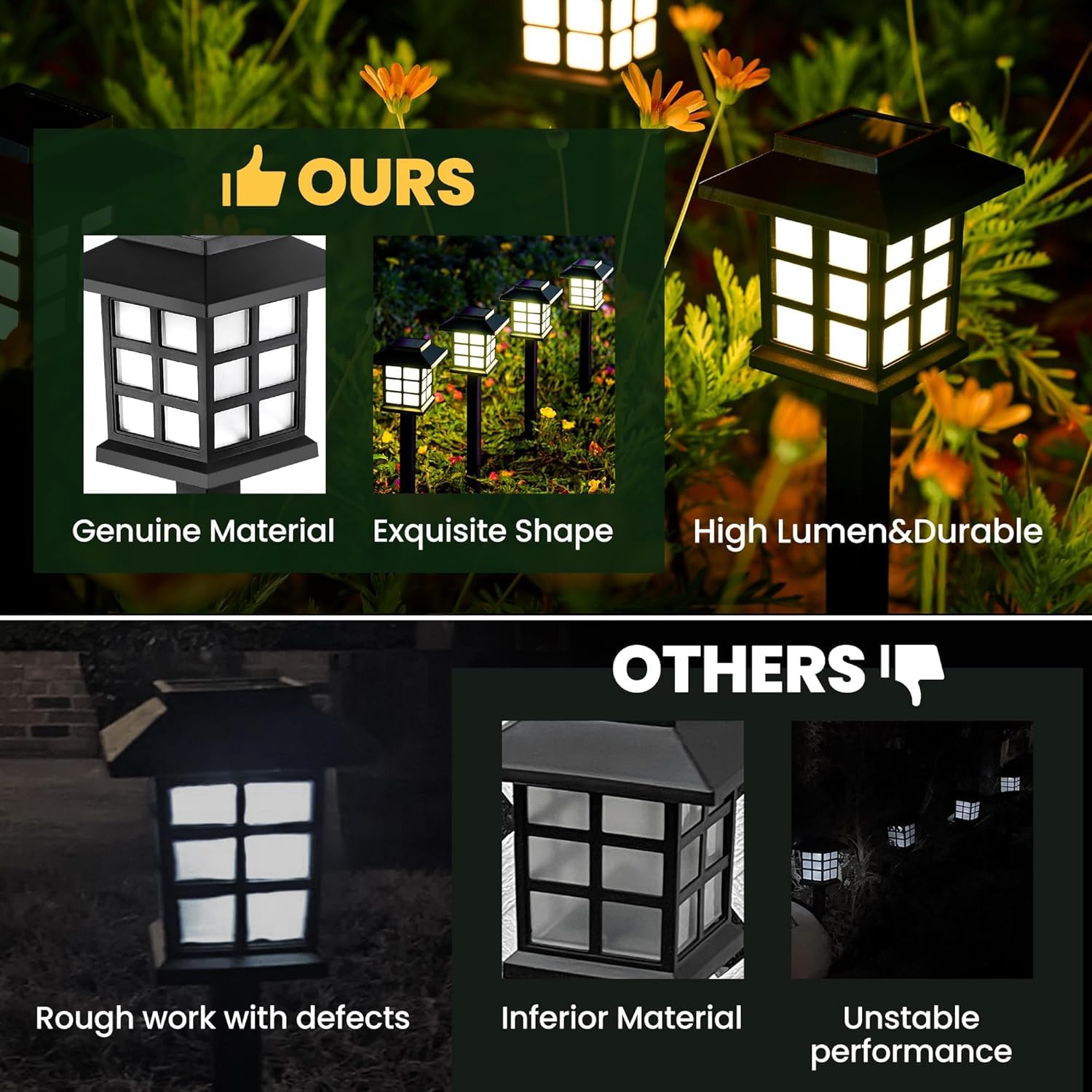 Gigalumi Solar Outdoor Lights,6 Pack Led Solar Lights Outdoor Waterproof, Solar Walkway Lights Maintain 10 Hours Of Lighting For Your Garden, Landscape, Path, Yard, Patio, Driveway
