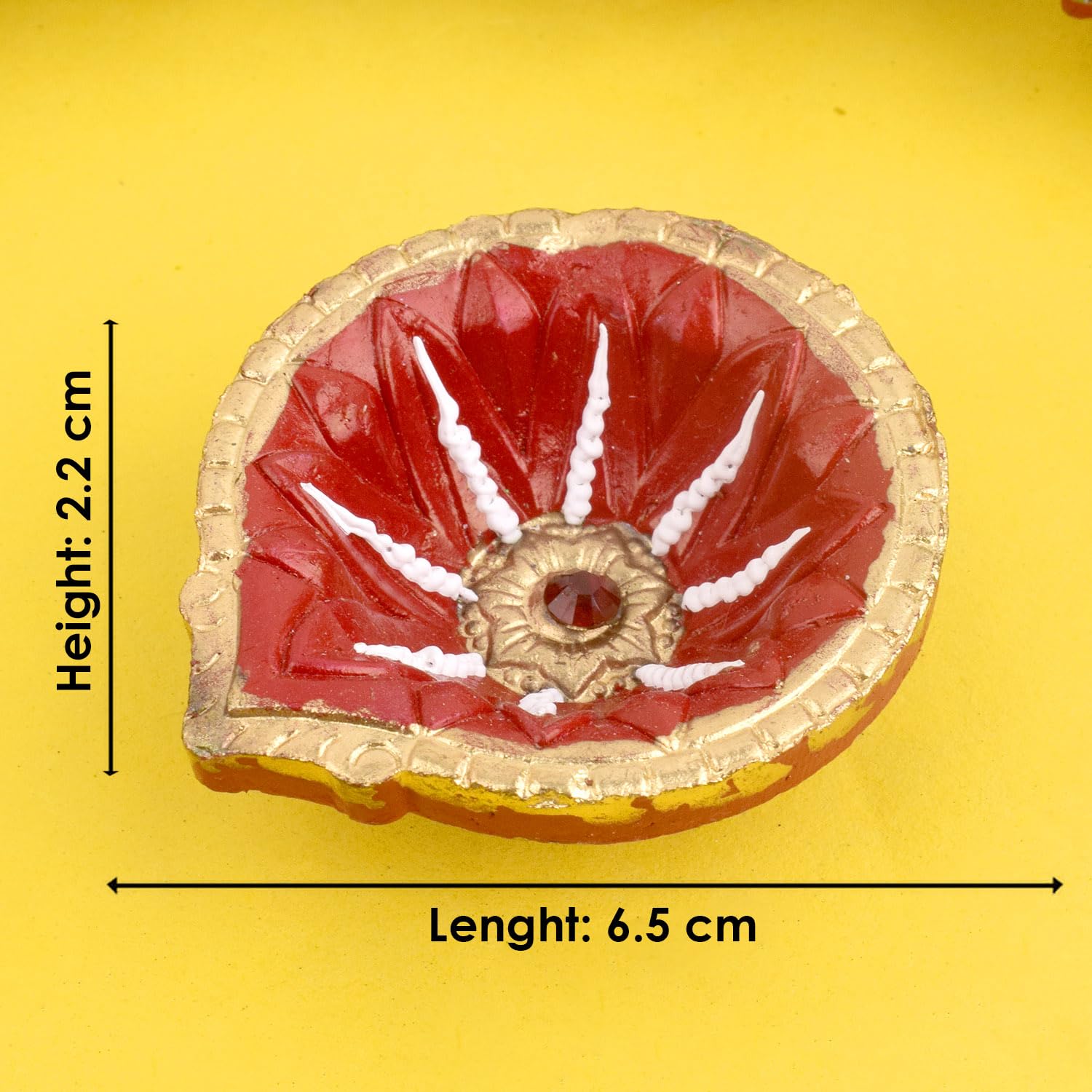 SATVIK 12 Pc Set Clay Diya Diwali Dia with Cotton Wicks for Puja Pooja Traditional Handmade Terracotta Earthen Vilakku Oil Lamp