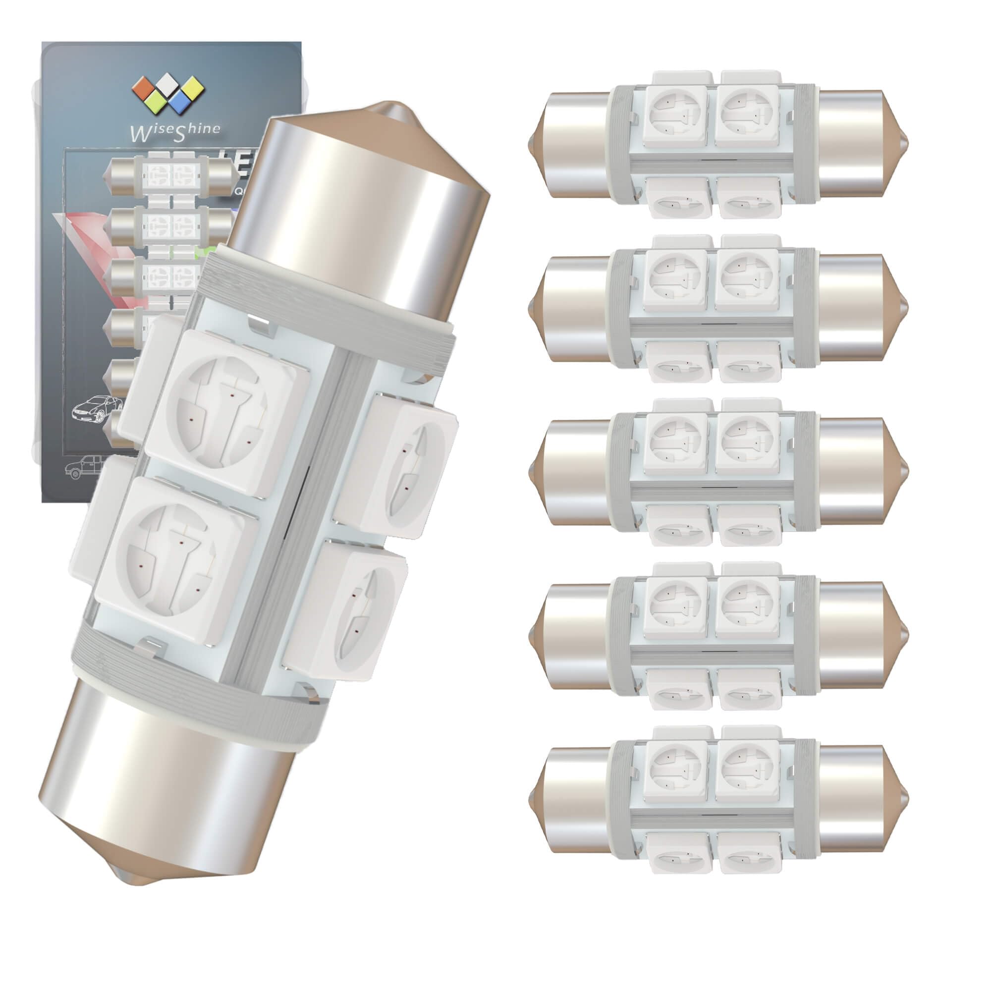 Wiseshine DC 12V 38mm Festoon LED Bulb 6418 6411 Amber Yellow C5W DE3425 LED Car Bulb for Automotive Interior Door Cargo Lights 
