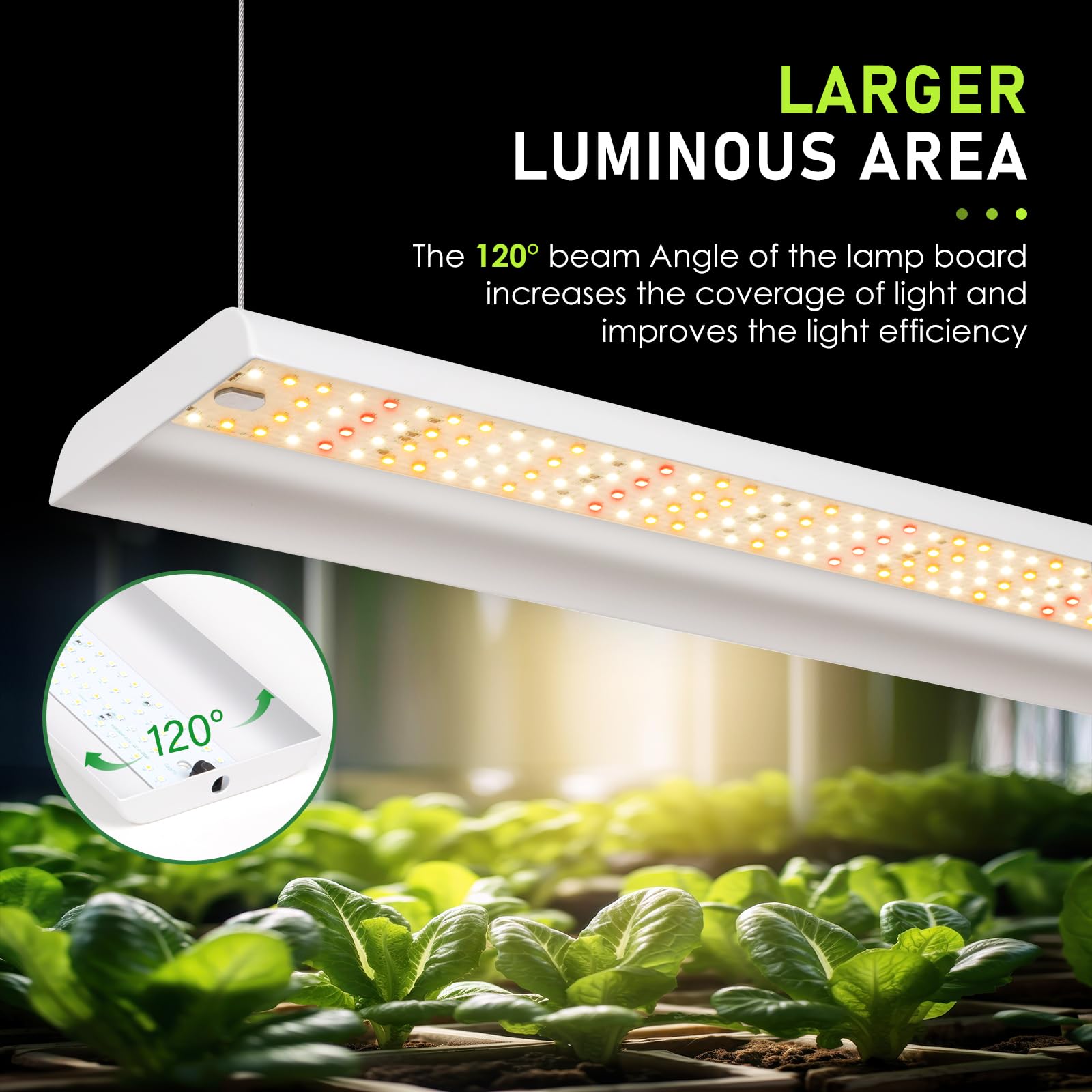 Foxgarden 2025 Upgrade Led Grow Light Full Spectrum, 2Ft Plant Growing Lamp For Indoor Plants, 208 Leds Hanging Plant Light With