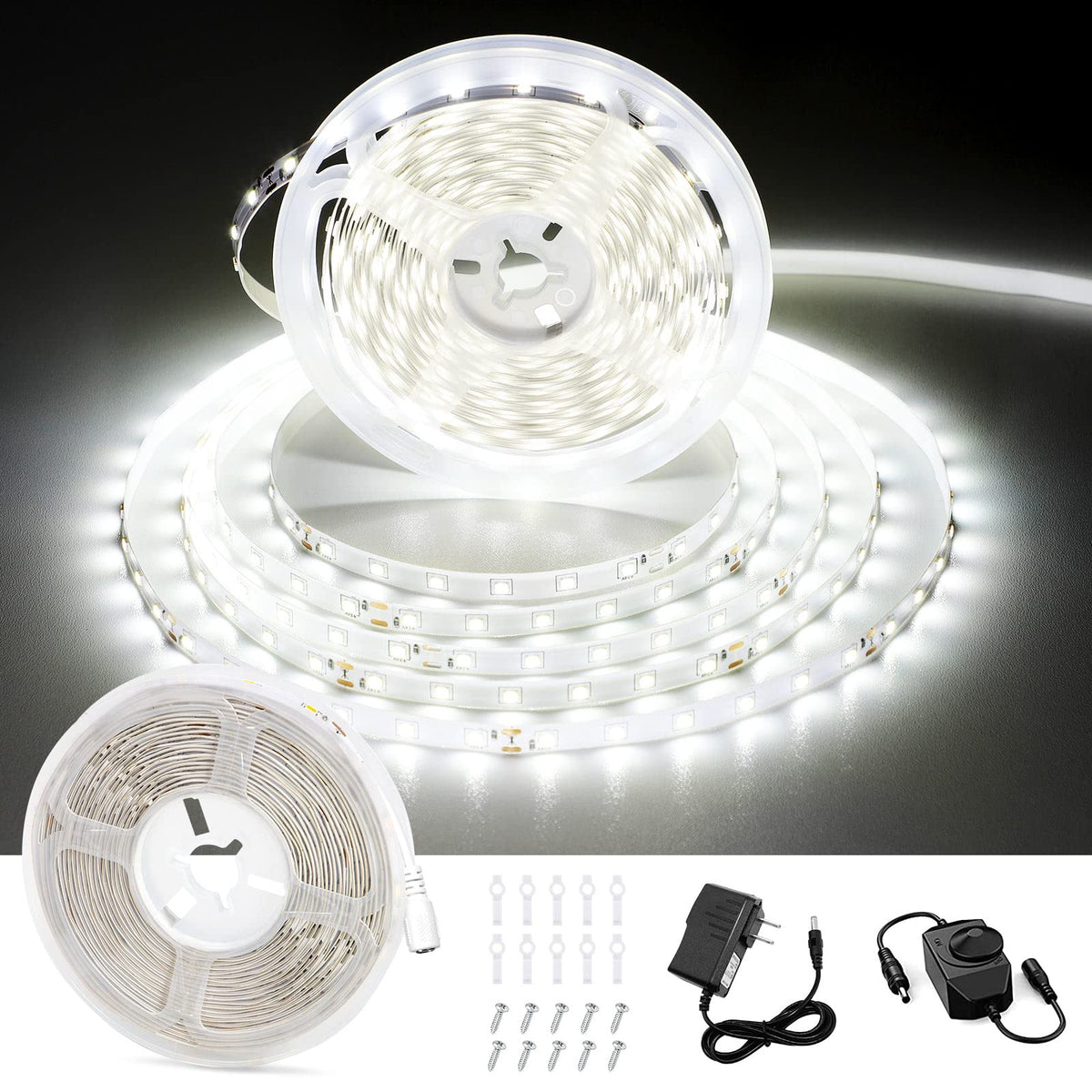 Ct Capetronix White Led Strip Light, 32.8 Feet 24 Volt Led Light Strip White, 6000K-6500K Daylight Super Bright Led Tape Light F
