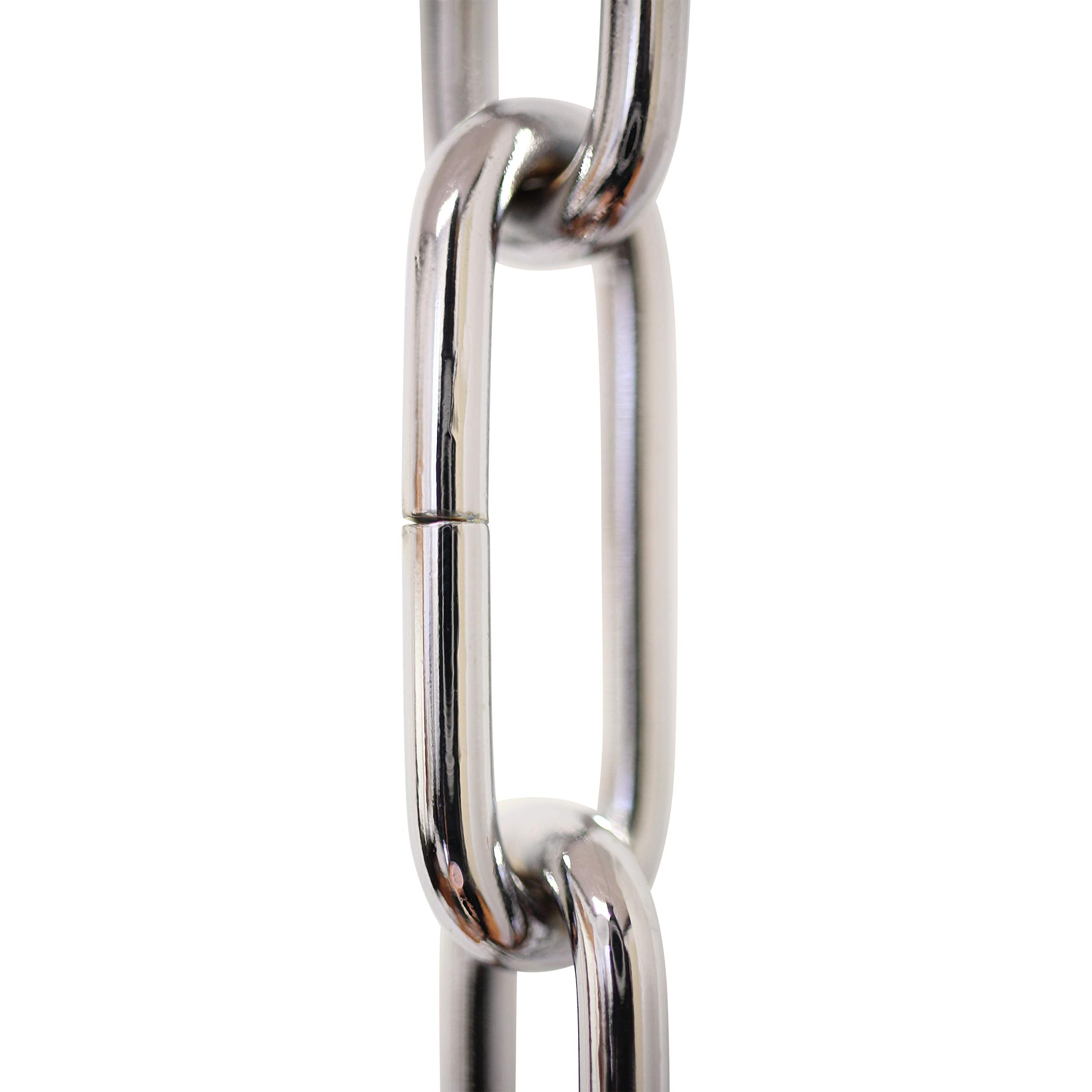 RCH Hardware Steel Fixture Chain, 3FT, Polished Chrome, Model CH-S59-395-PC-3