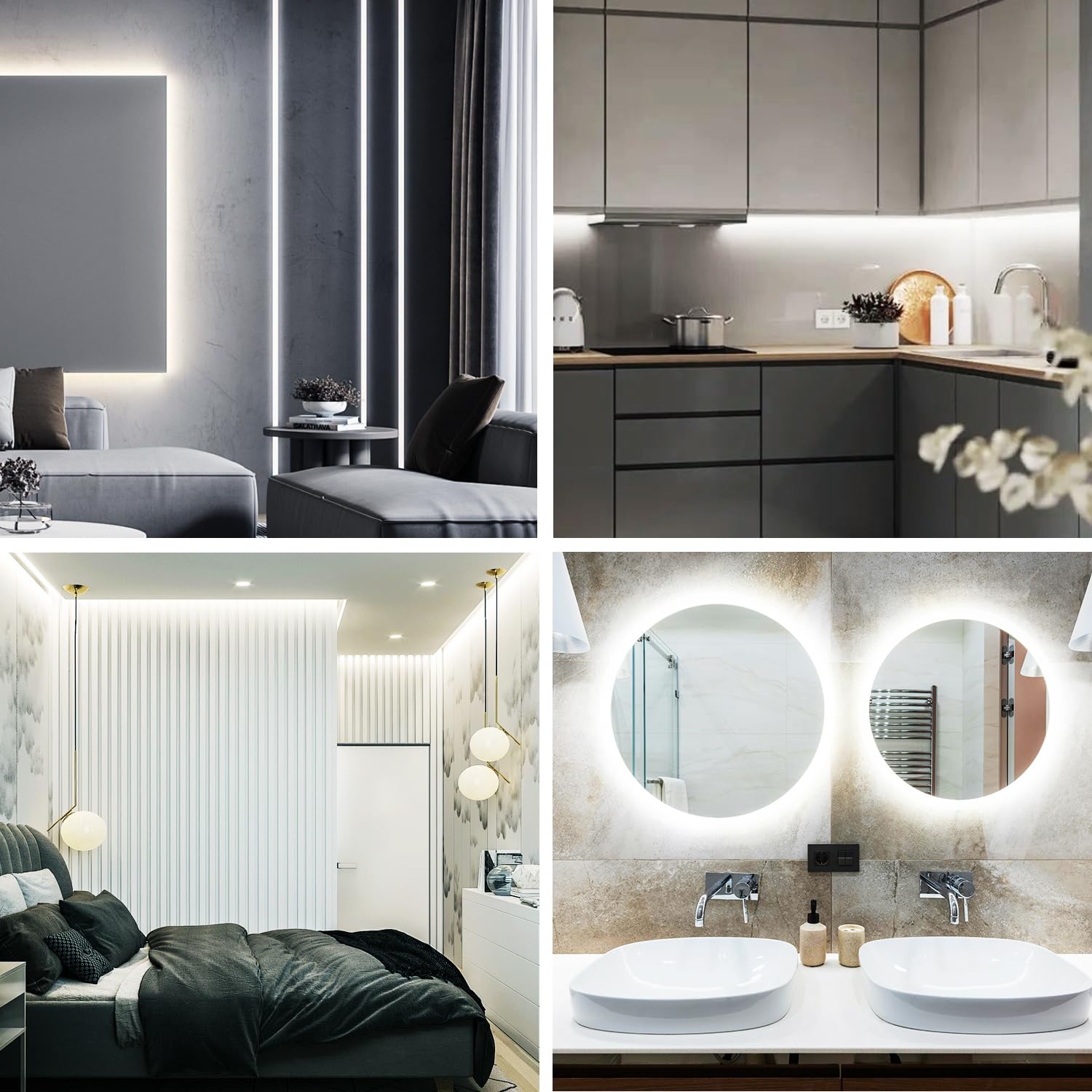 Yeewhale Cob Led Strip Lights 100Ft,6000K Dc 24V Dimmable White Flexible Led Rope Lights For Bedroom,With Remote And App Control Led Lights Strip For Living Room, Shelf, Cabinet