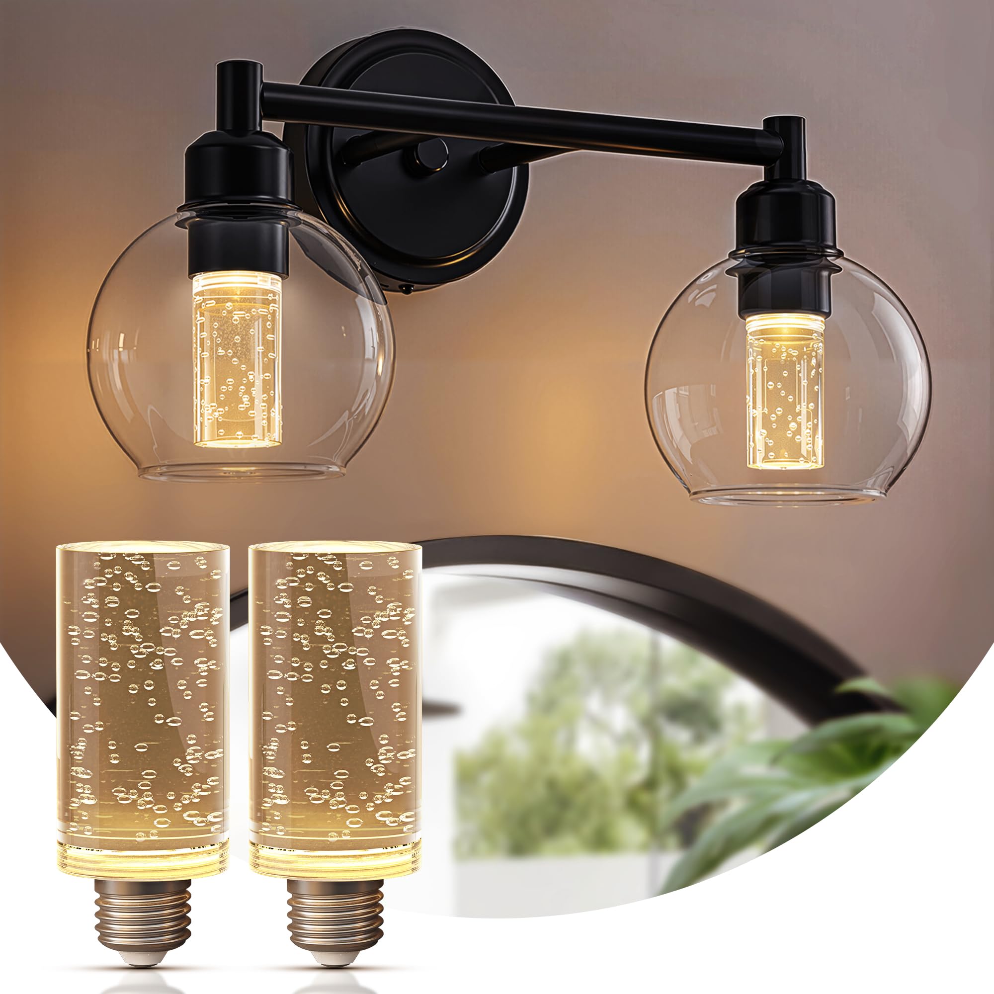 L LOHAS LED Light Bulbs,E26 LED Bulbs Soft White 3000K,40W Equivalent,500 Lumen Dimmable,5 watt Acrylic Bubble Light Bulb Replac