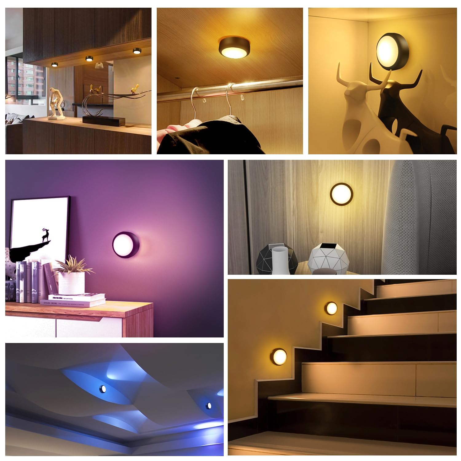 Bls Led Puck Lights With Remote Control, 13 Color Changing Under Cabinet Lights Wireless, Push Lights Battery Operated Night Lig