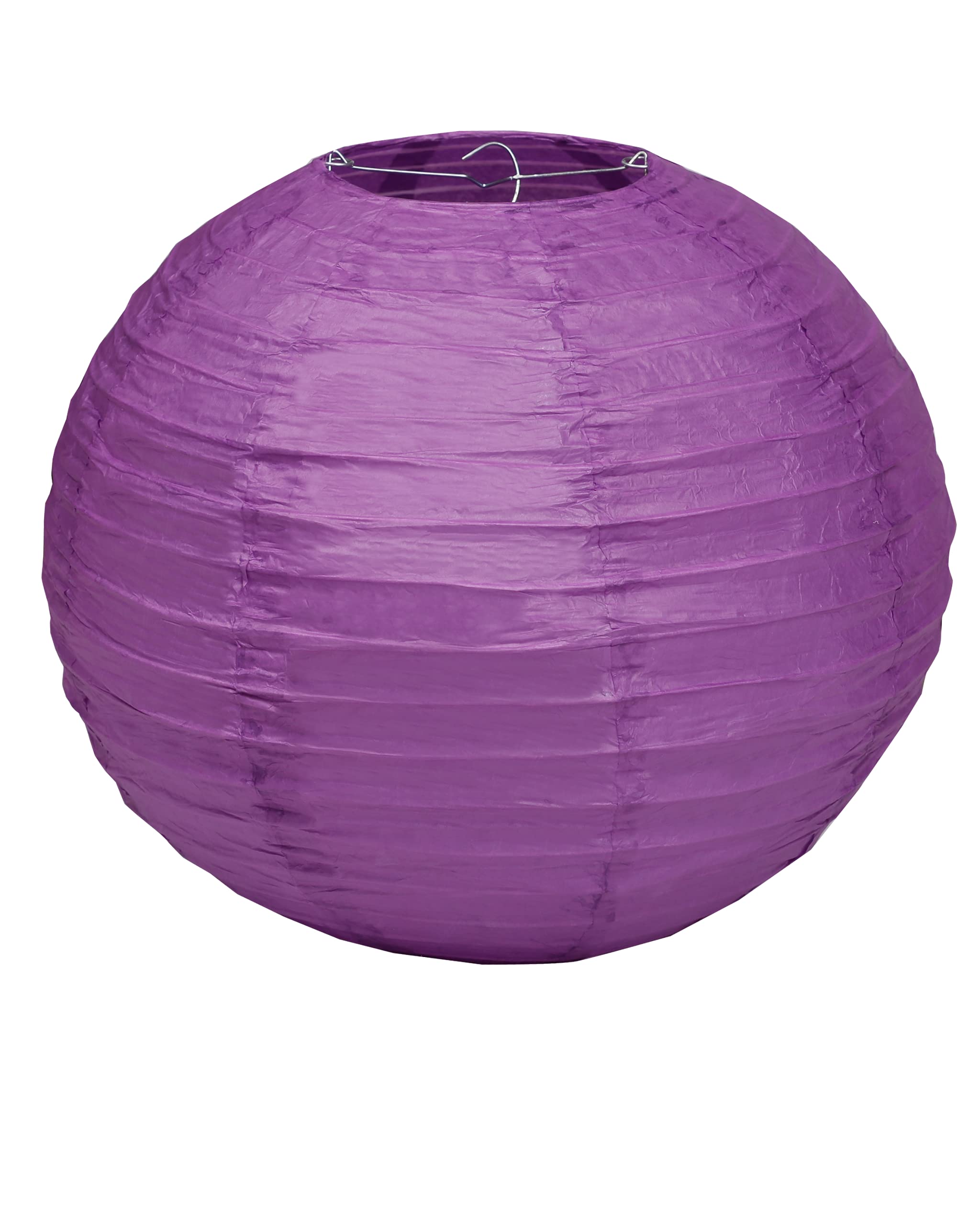 Pack Of 3 Round Paper Lanterns Lamp Wedding Birthday Party Decoration (Purple, 14''/35Cm)