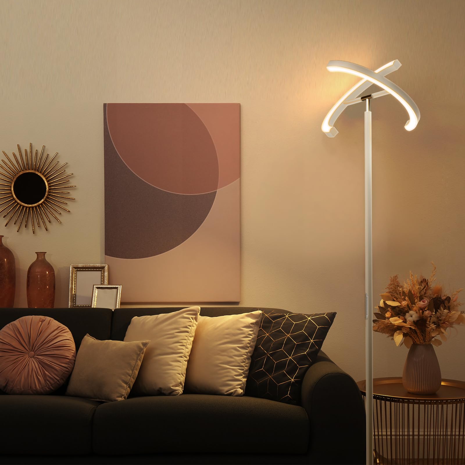 Fimei Split Floor Lamp, Bright Modern Led Standing Lamp, Stepless Dimming And 4 Color Temperature, Eye-Protection Reading Standi