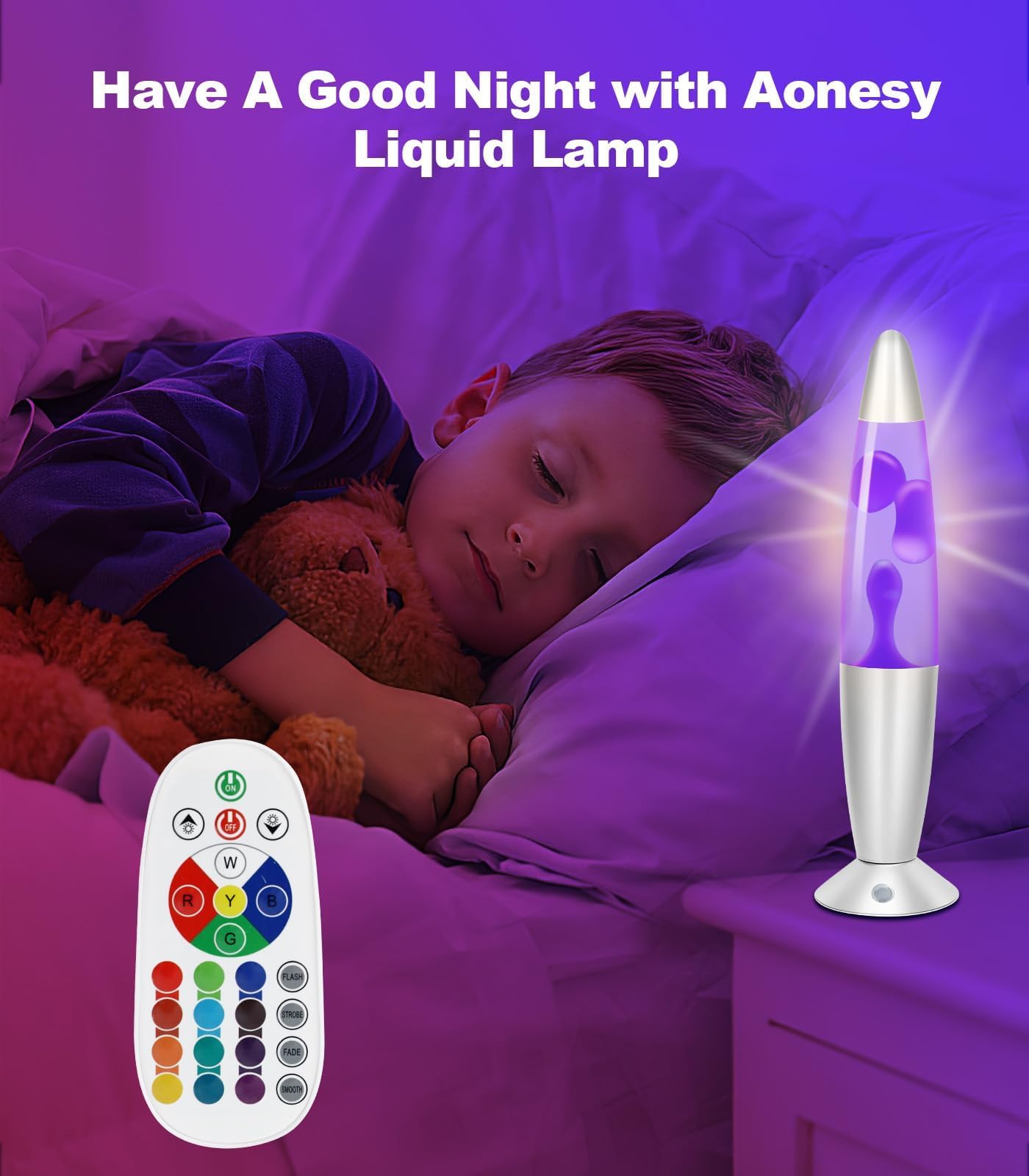 Liquid Motion Lamps with Remote 17 Color Changing Night Light 16 Inch LED Table Lamp Relaxing Liquid Light for Kids Adults Teens