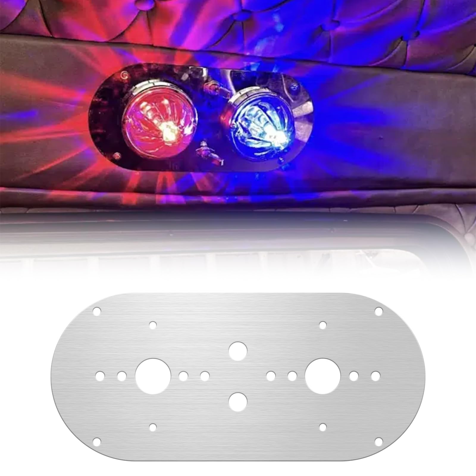 Jerbor Watermelon Light Mounting Plate fits for Peterbilt 359 379 389, fits for Kenworth 660 680 880 W900L, Silver, Above Door, 
