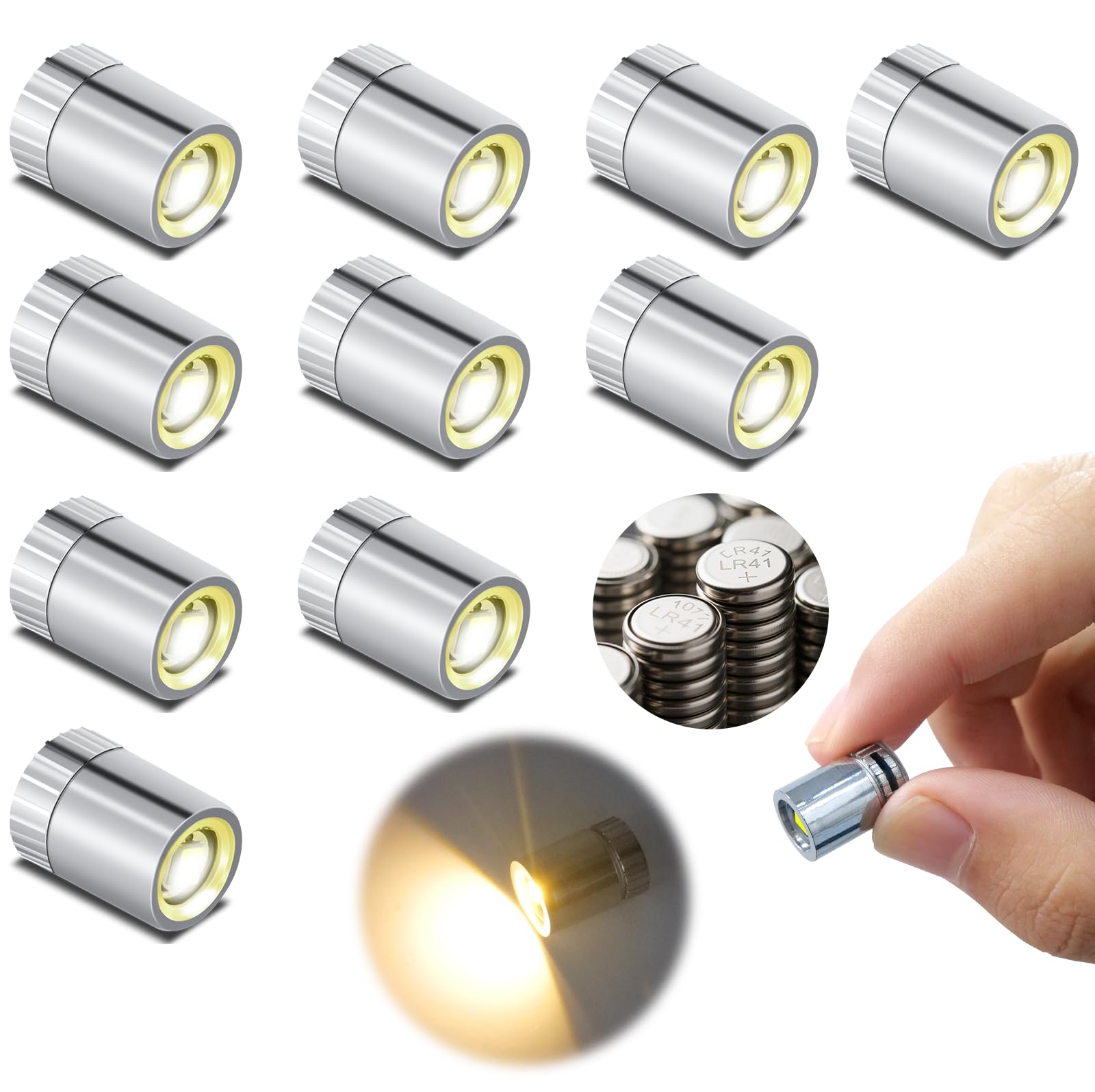 Mini Led Lights  10 Pcs Small Spotlight Battery Operated Tiny Smd Lamp  Miniature Led Light For Diy Hand Craft  Small Ssl Lights For Dollhouse  Action Figures  Toy Building (Warm White)
