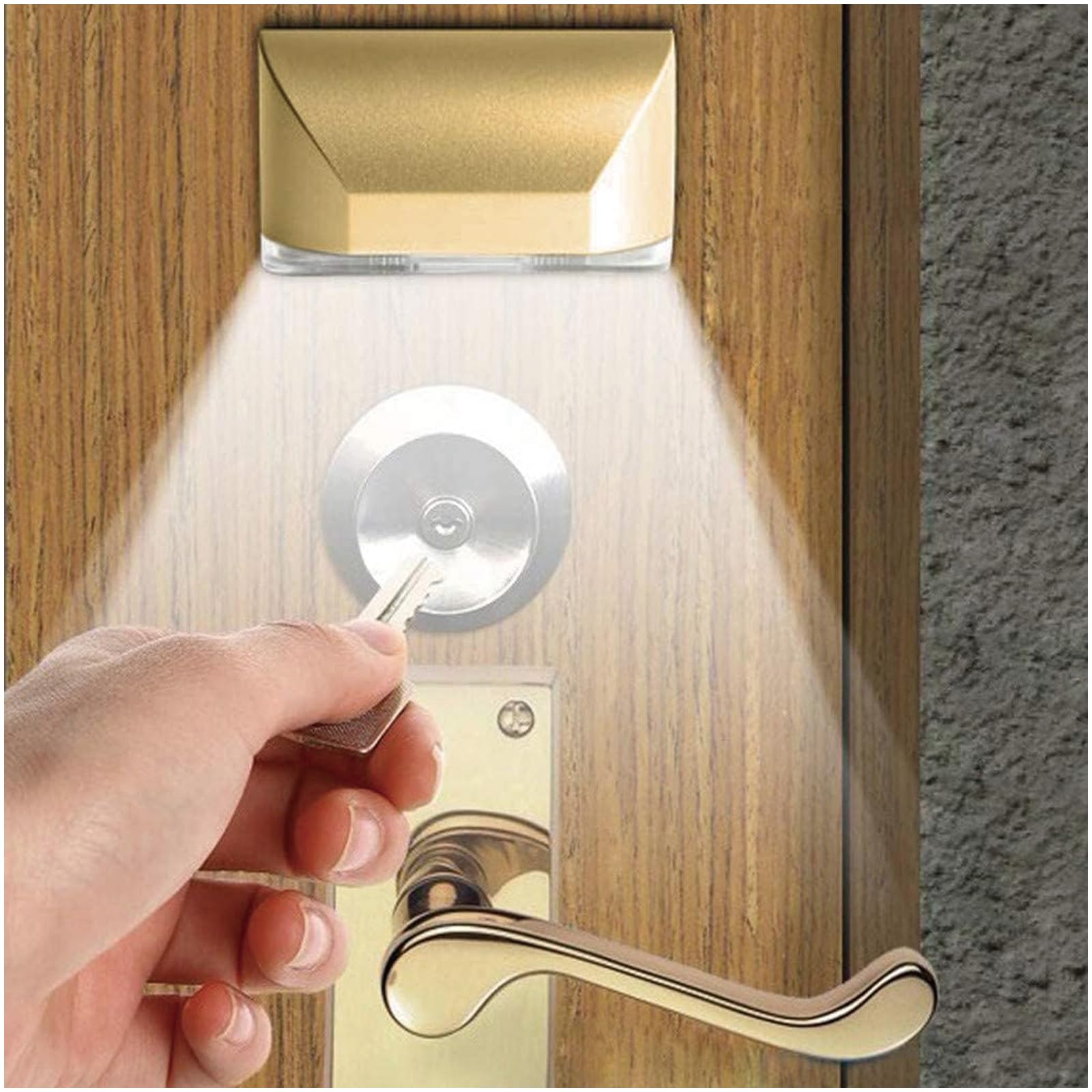 Home Keyhole Light by Battery Operated Auto Sensor Motion Detector Light with 4 LED lamp for Key Hole/Door Lock Kitchen Hallway 