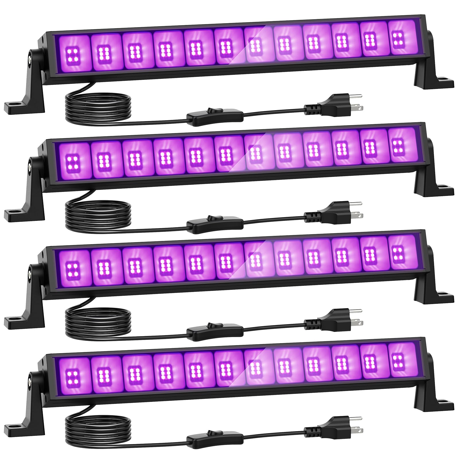 Onforu 42W Led Black Lights - 4 Pack, Blacklight Bars For Halloween, Bedroom, Body discomfort-reducingt, Stage Lighting, Model Ctc42Uv