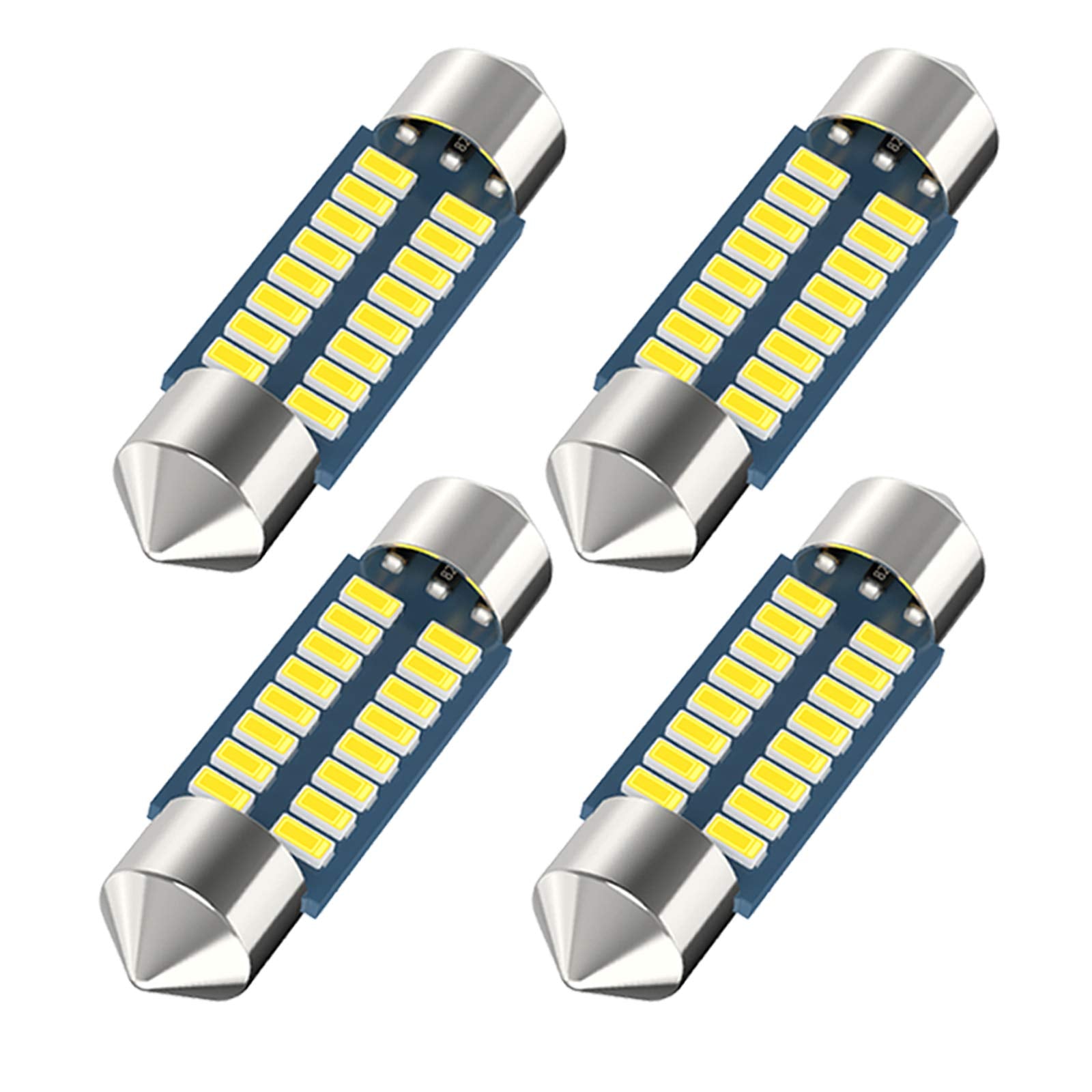 Serundo Auto 6418 Led Festoon Bulb 36Mm 1.42In C5W Festoon Led, Super Bright 16Smd 3014 Chips 6000K White Interior Led Bulb Used