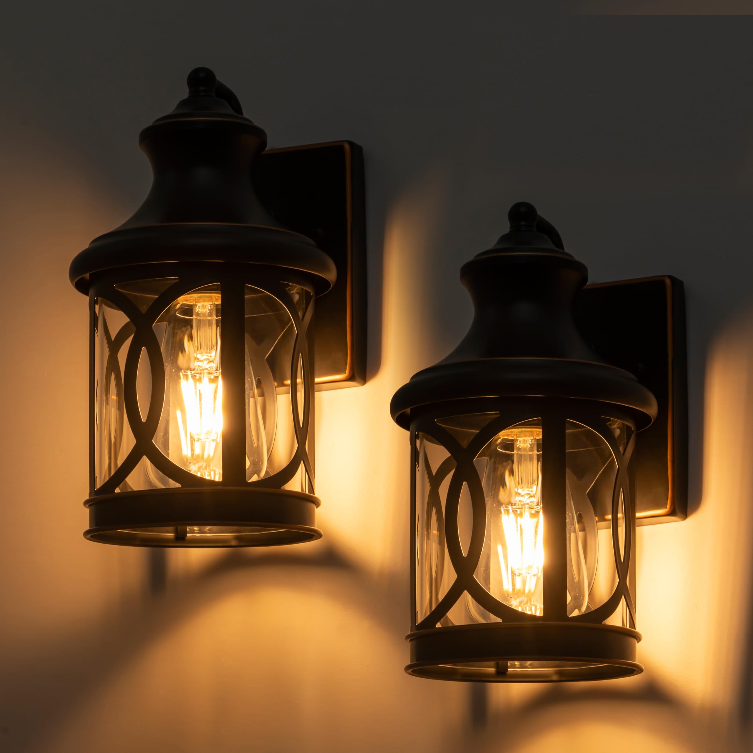 Laplusbelle 2-Pack Outdoor Wall Lights, Porch Lights, Waterproof Outdoor Wall Sconce, Exterior Light Fixture Oil-Rubbed Bronze F