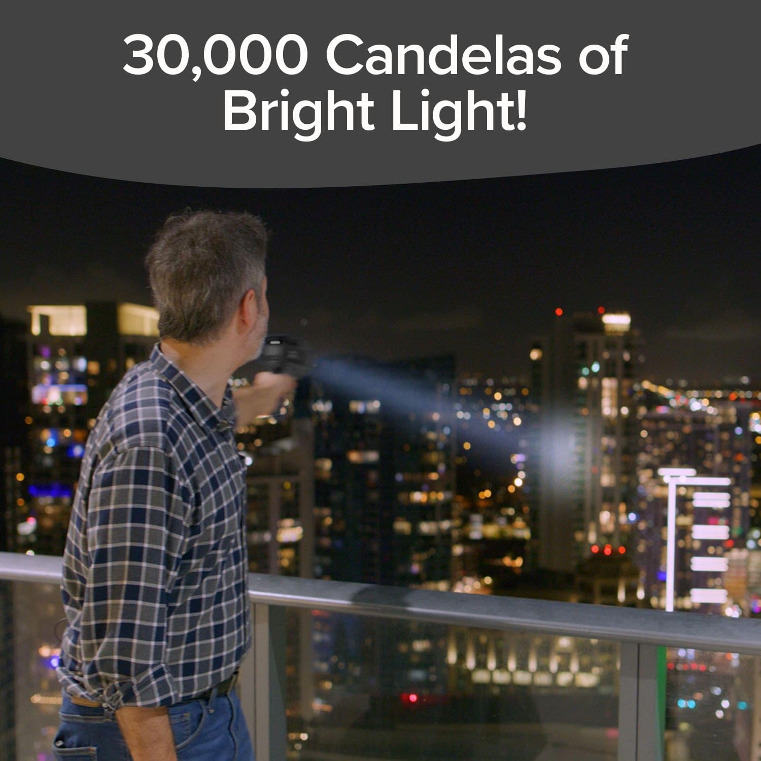 Star Patrol Platinum Mega-Bright Rechargeable Spotlight, AS-SEEN-ON-TV, Tactical Flashlight, 10 Modes, Turbo Boost Up to 100%, B