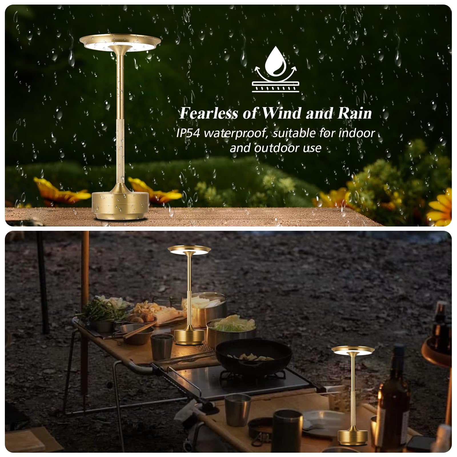 2 Pack Cordless Table Lamps, 5000Mah Rechargeable Table Lamp, 3 Color Stepless Dimming Led Desk Lamp With Memory Function, Porta