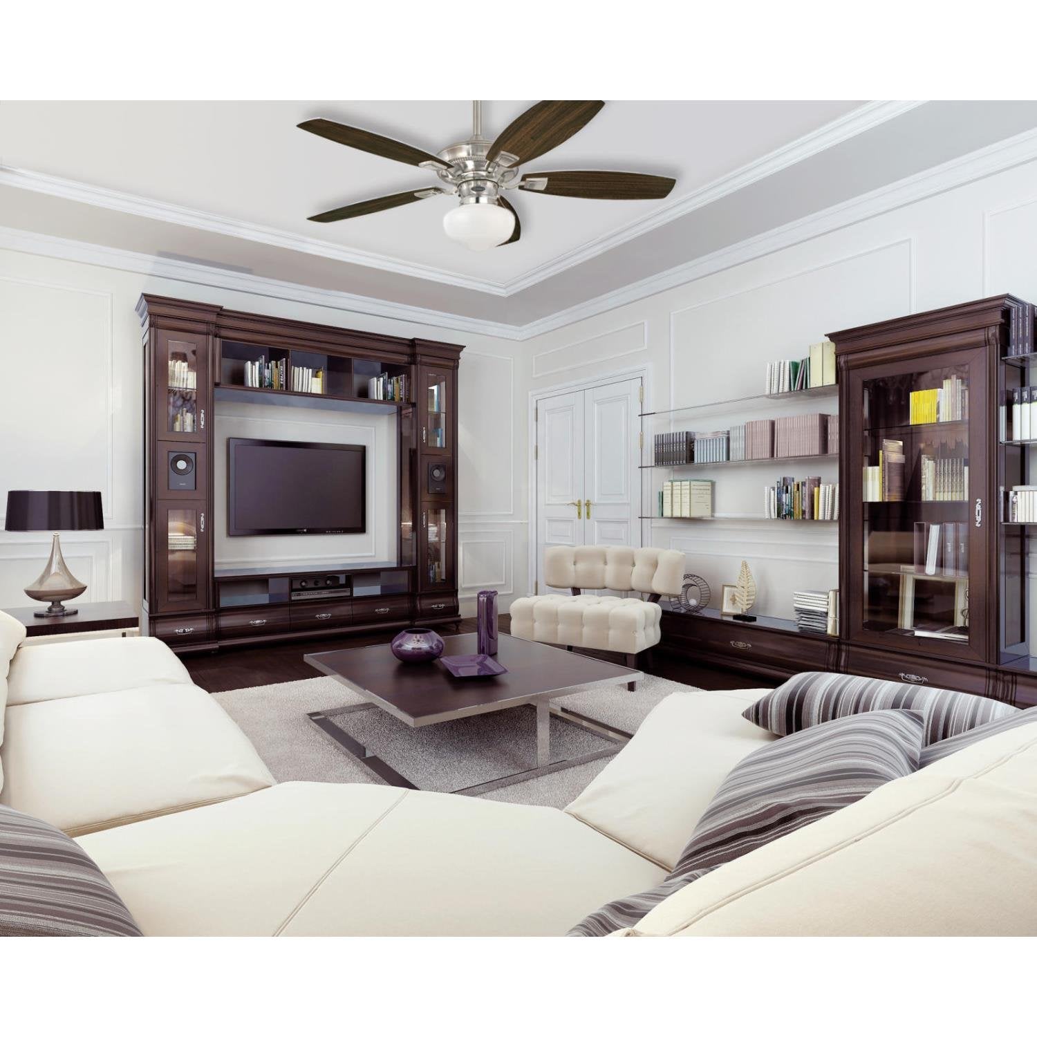 Westinghouse LED Schoolhouse Ceiling Fan Light Kit, Model 7785200, Three Fitters, White Opal Glass, Indoor/Outdoor