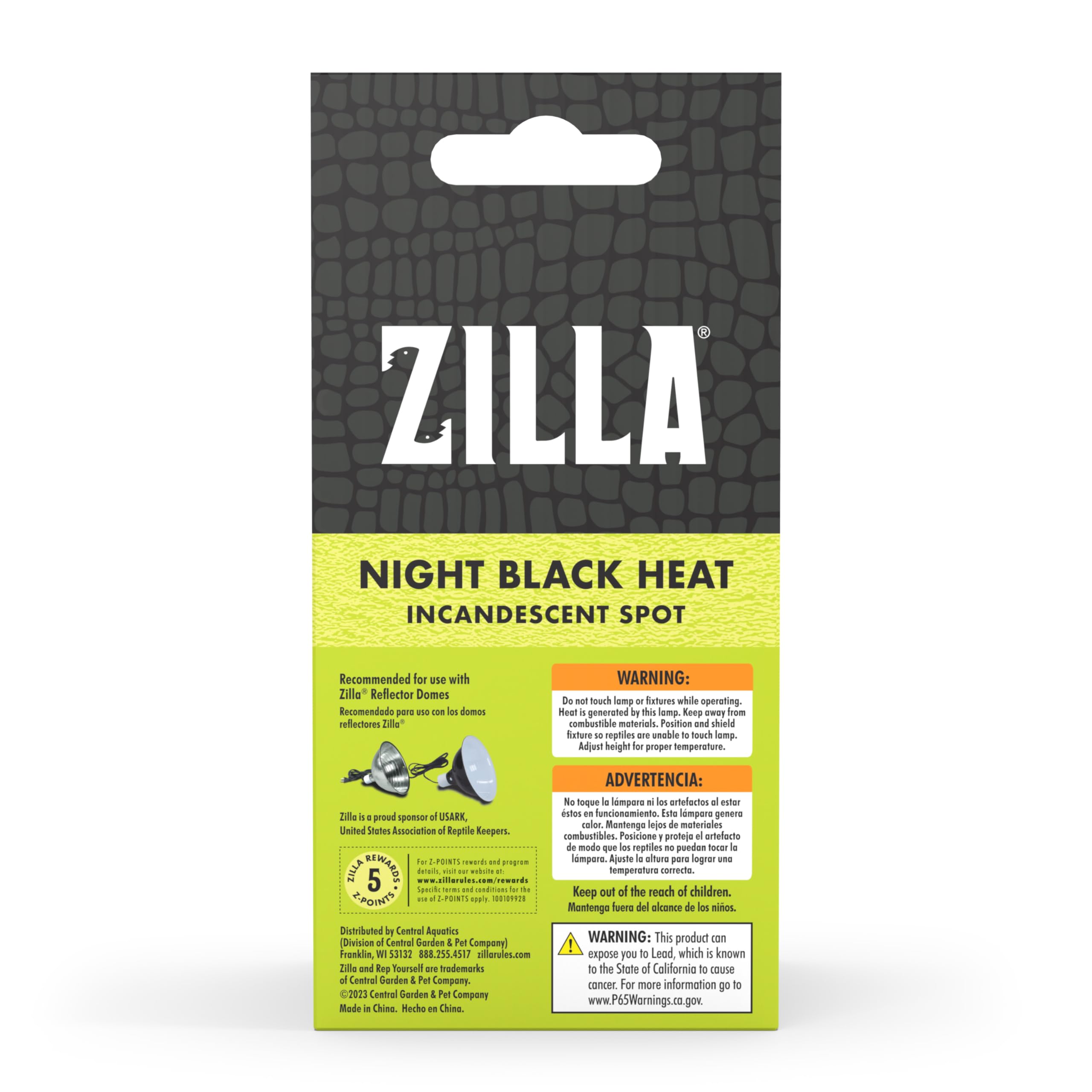 Zilla Incandescent Spot Bulb, For Nocturnal Reptile Species, Night Black