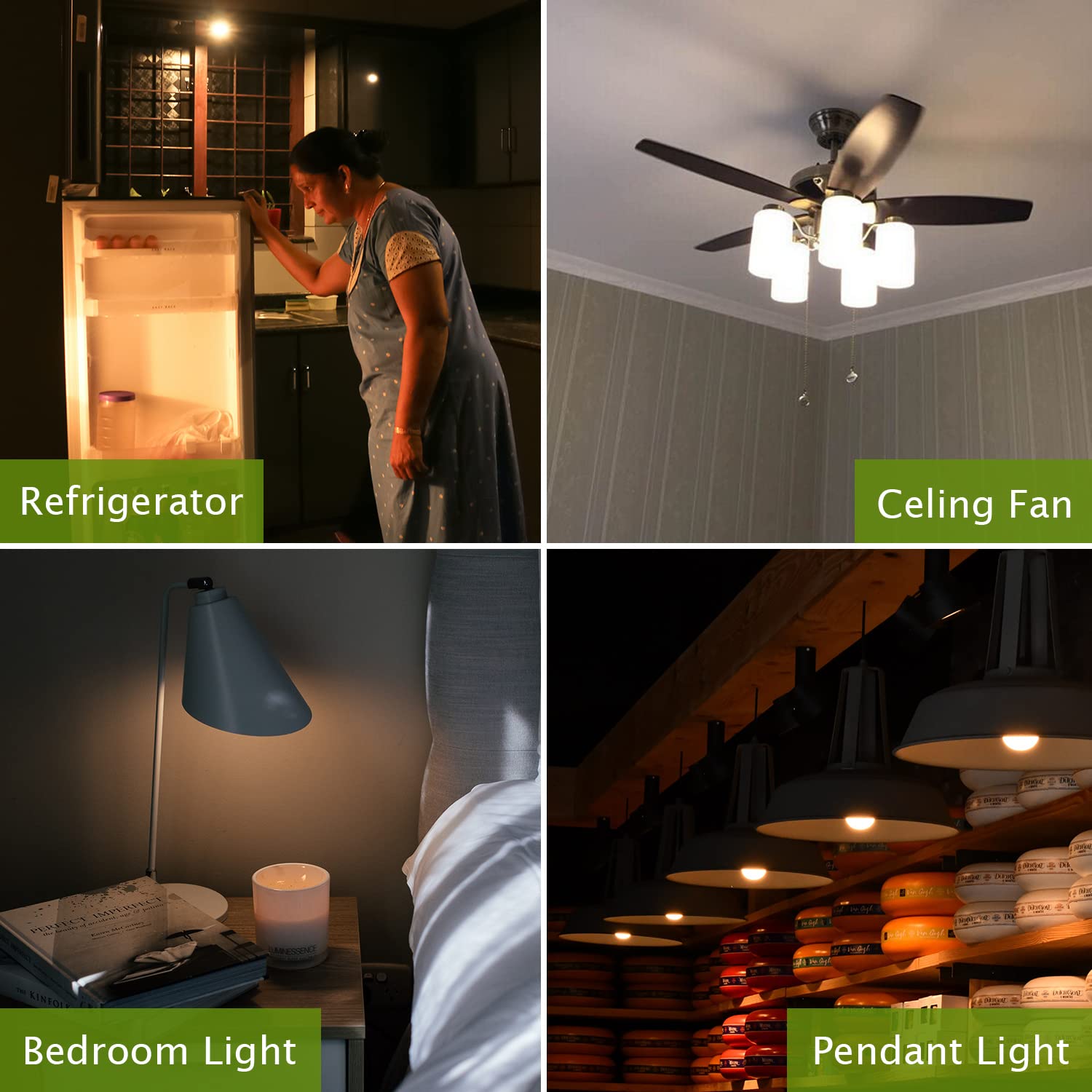 GIOVAR LED Range Hood Light Bulbs, 40W Equivalent, 2700K Soft White, E26 Base, Waterproof, Pack of 2, 1.77x3.2