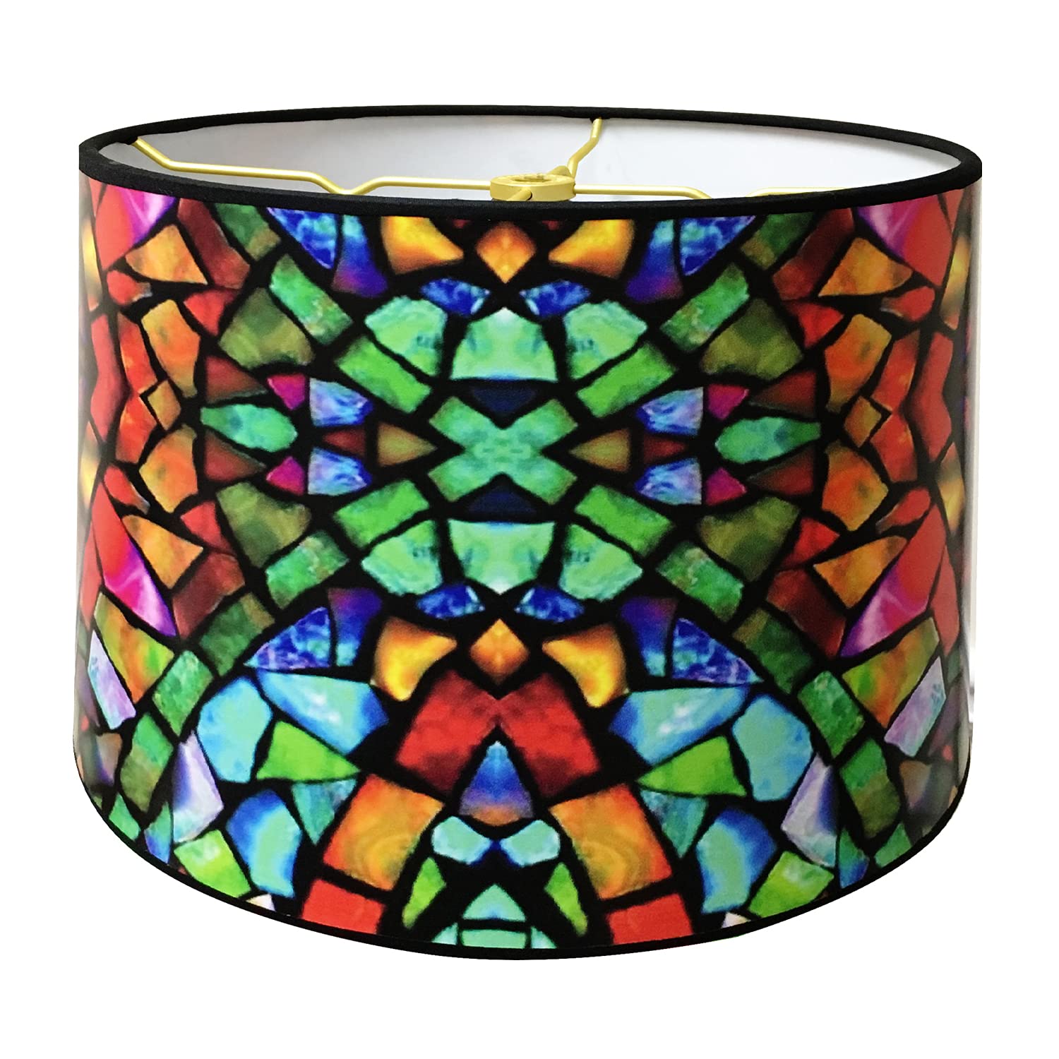 Royal Designs, Inc. Trendy Decorative Handmade Drum Shade, Made in USA, 10in, HBC-8036-10, Multicolor