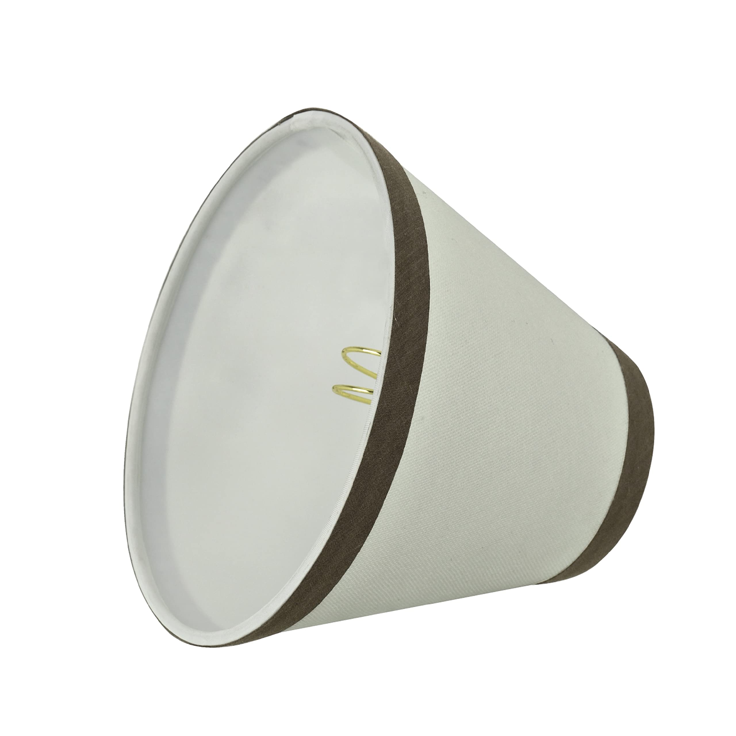 Aspen Creative 32043-2A Small Hardback Empire Shape Chandelier Clip-On Lamp Shade Set (2 Pack), Transitional Design In Off-White, 6&quot; Bottom Width (3&quot; X 6&quot; X 5&quot;)