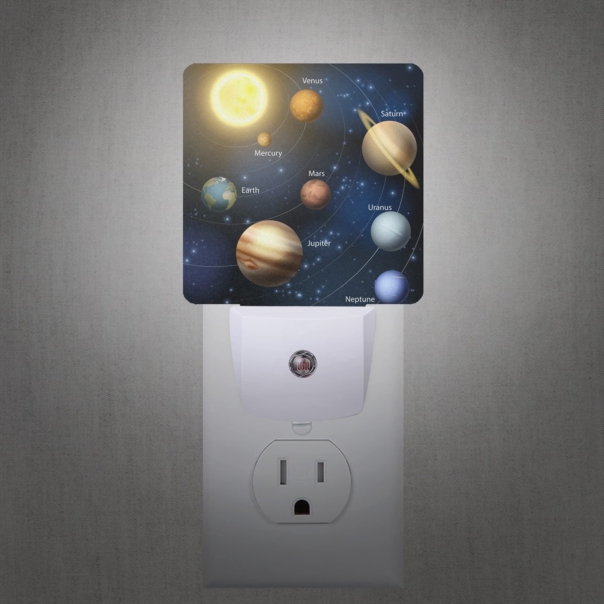 Smoaffly LED Night Light -  t Solar System Design, Auto Sensor, Dusk-to-Dawn, Home Decor for Nursery, Model XD-FXYD-LST13