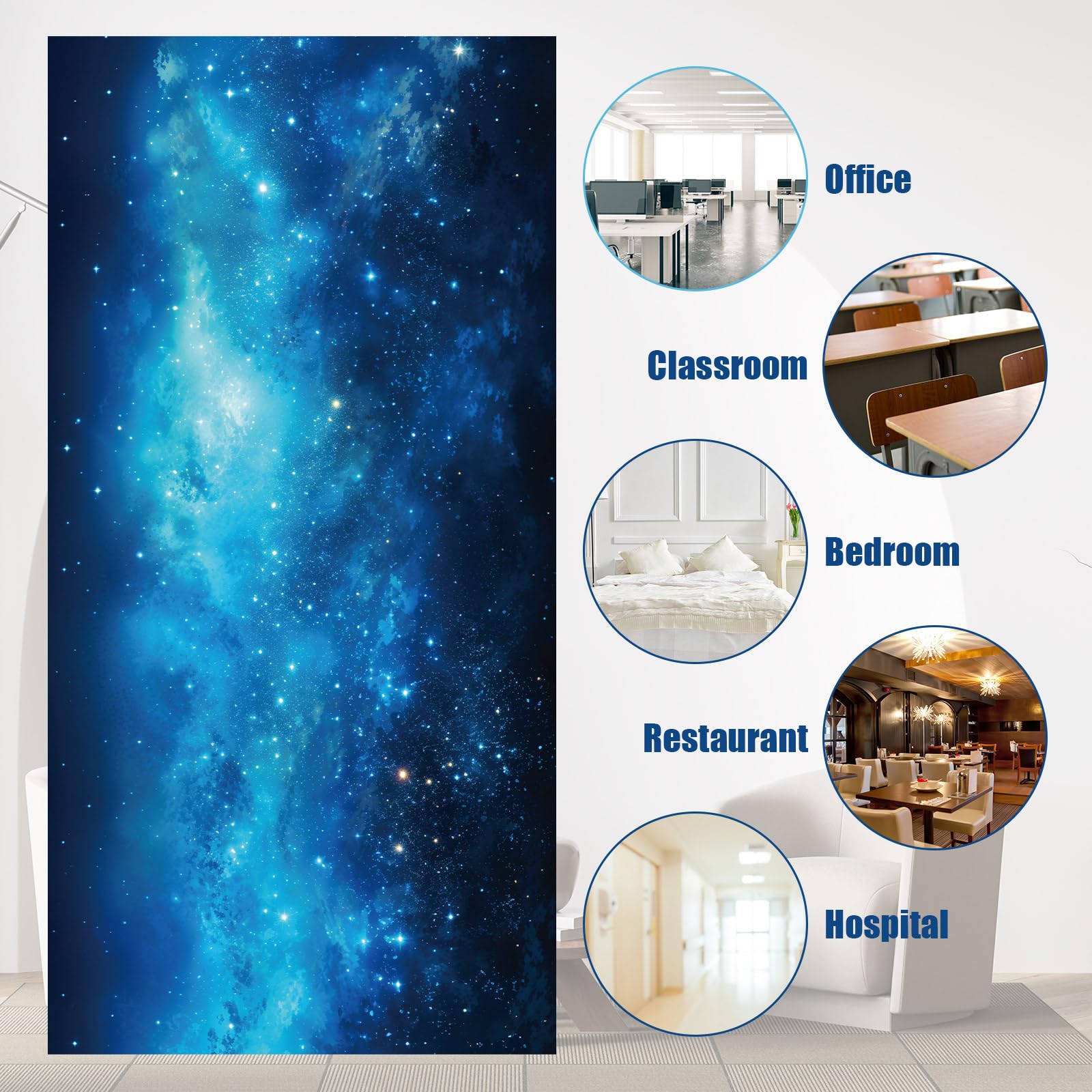 Outus Fluorescent Light Cover with 10 Magnets, 2 x 4 ft, Polyester, Starry Sky Design