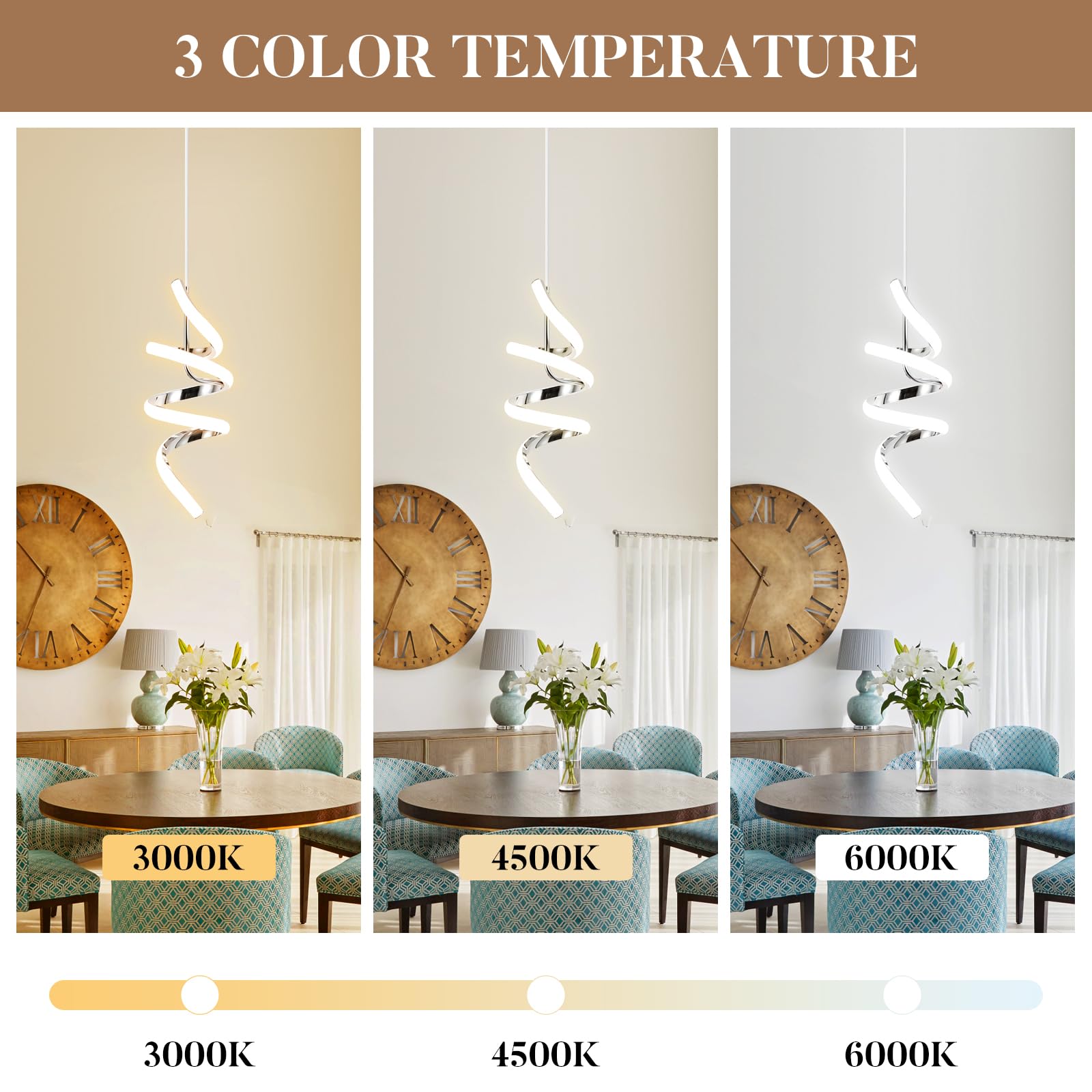 Sovinzert Modern Led Pendant Light Fixtures Pendant Lights Kitchen Island Lighting Adjustable Height Chrome Hanging Lamp