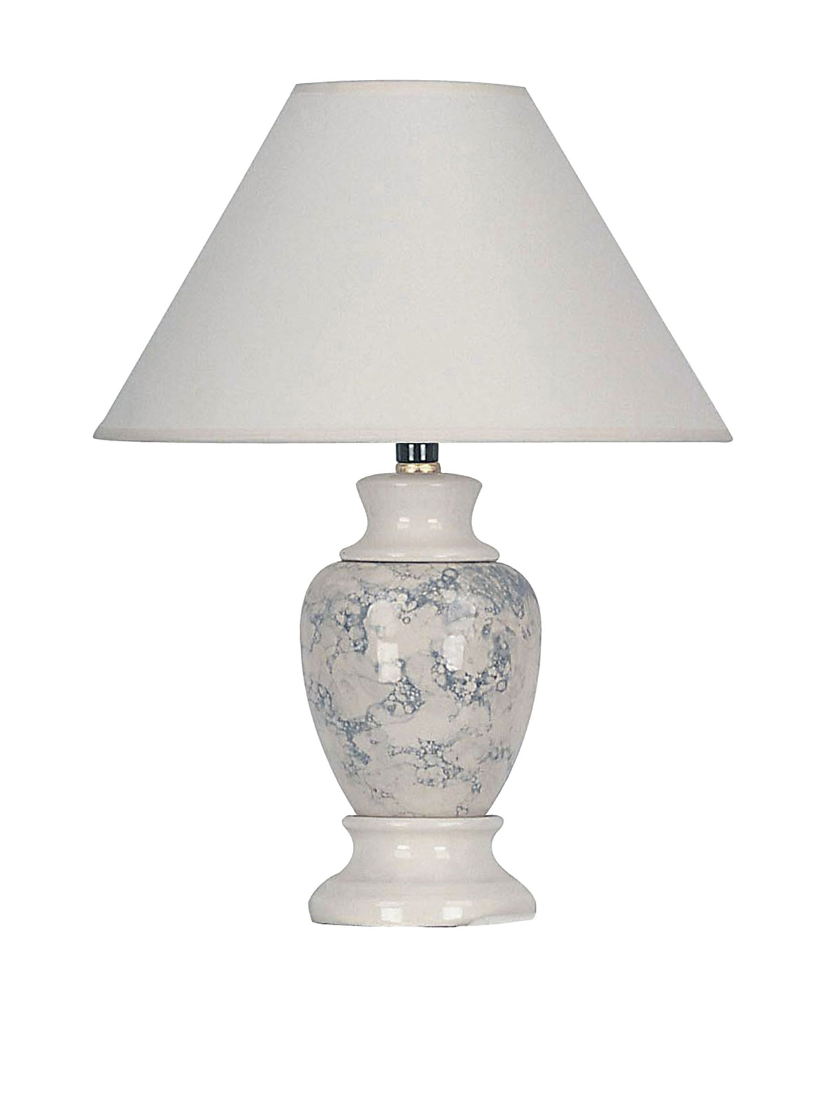 Ore International 609Iv 60-Watt 15-Inch Ceramic Accent Table Lamp With Linen Shade, Ivory, 13 X 10 X 10