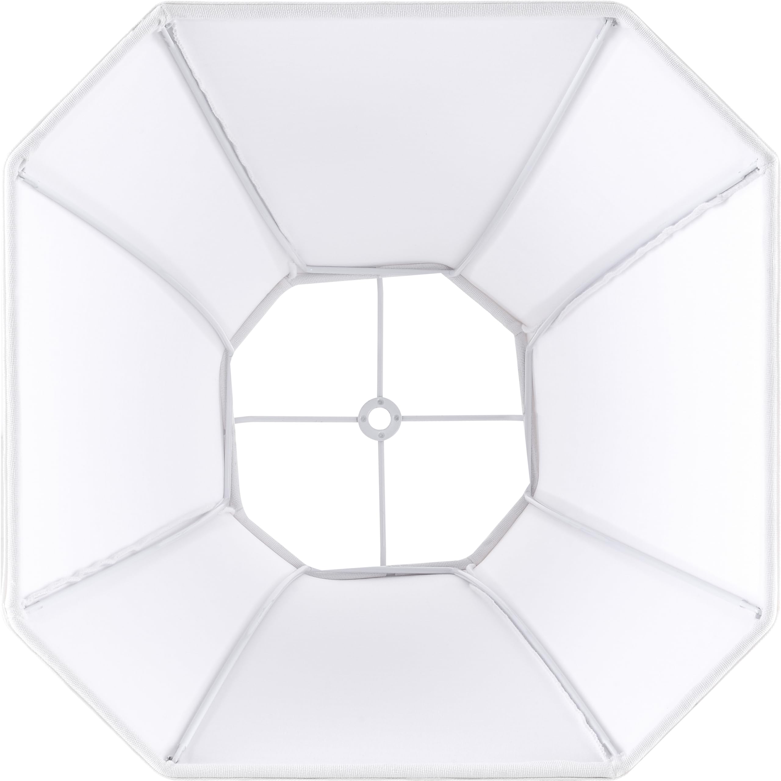 Jerhous White - Ivory Square Cut Corner Bell Lamp Shade Set Of 2 Medium Lampshade 6.5Top  13Bottom  10.6Hight(Spider) Mode