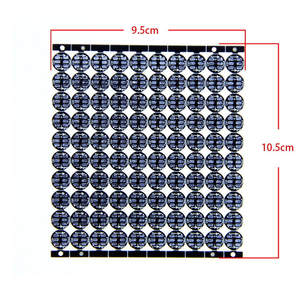 ALITOVE WS2812B RGB LED Pixel Light 100pcs 5050 Black PCB 5V for Raspberry Pi DIY Project