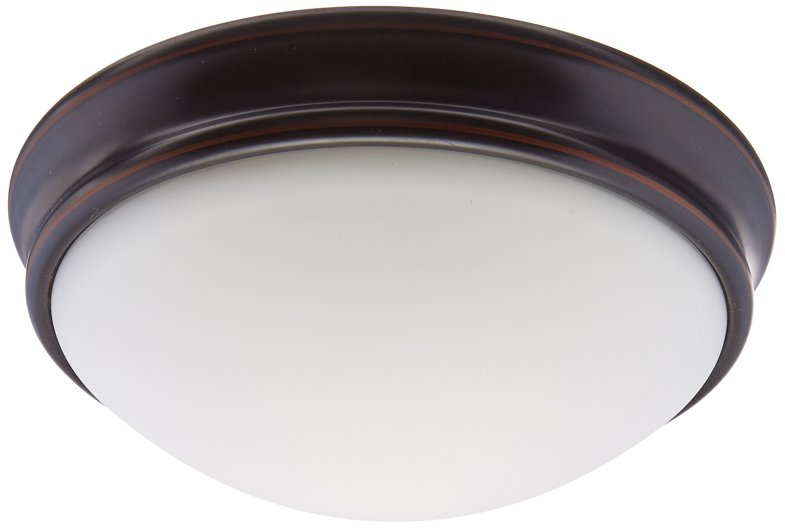 Atom - 1-Light 11 Flush Mount - Oil Rubbed Bronze Finish - Opal Glass Shade