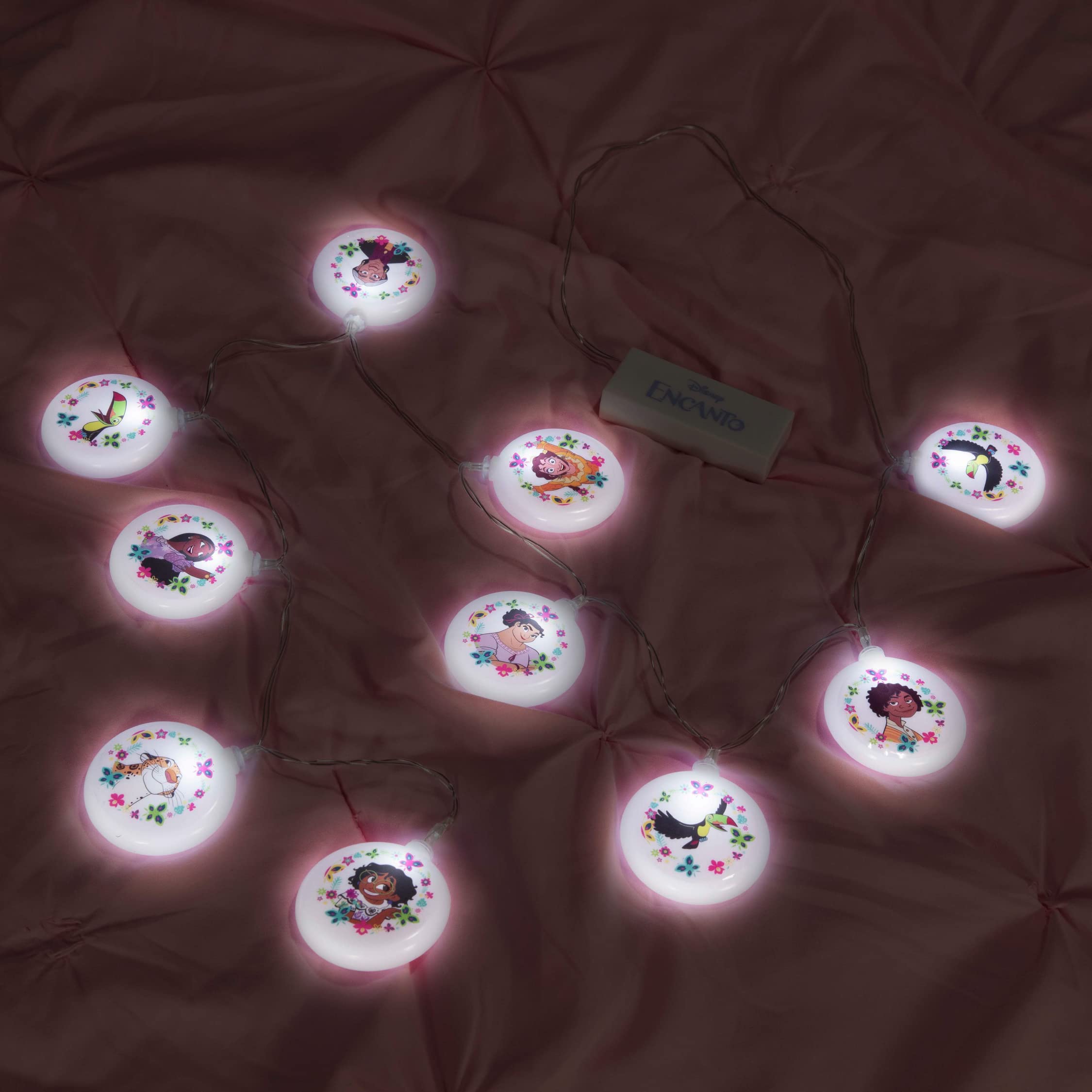 Paladone Encanto String Lights With Stickers - 54 Length (137 Cm) Indoor Room Lighting - Disney Kids Movie Encanto Bedroom Decor And Party Decoration