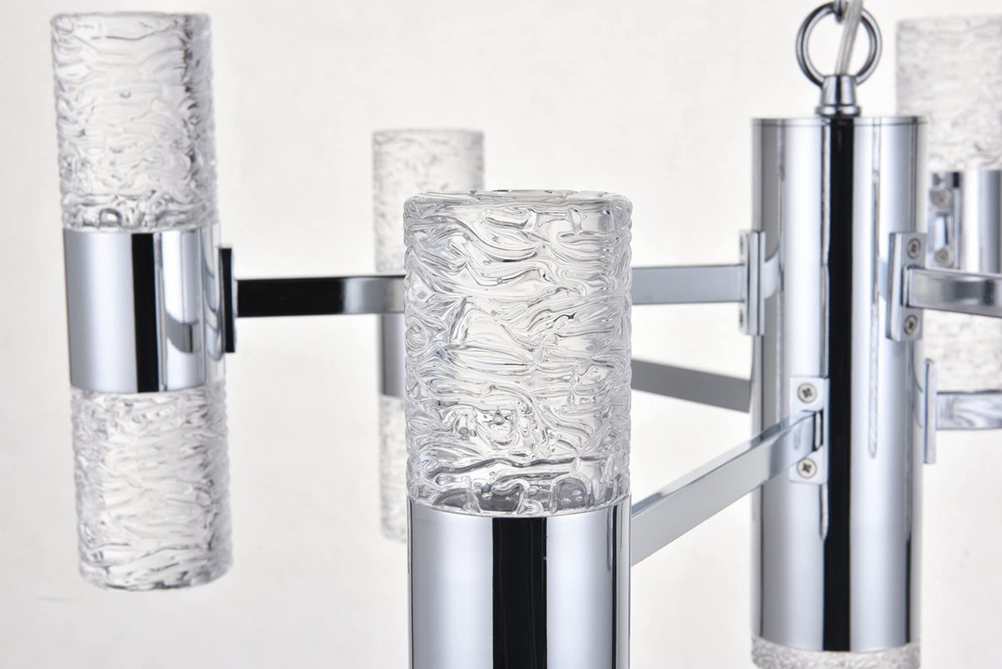 Elegant Lighting Vega 13 Light Led Pendant - Chrome Fixture For Living Room, Kitchen & Hallway