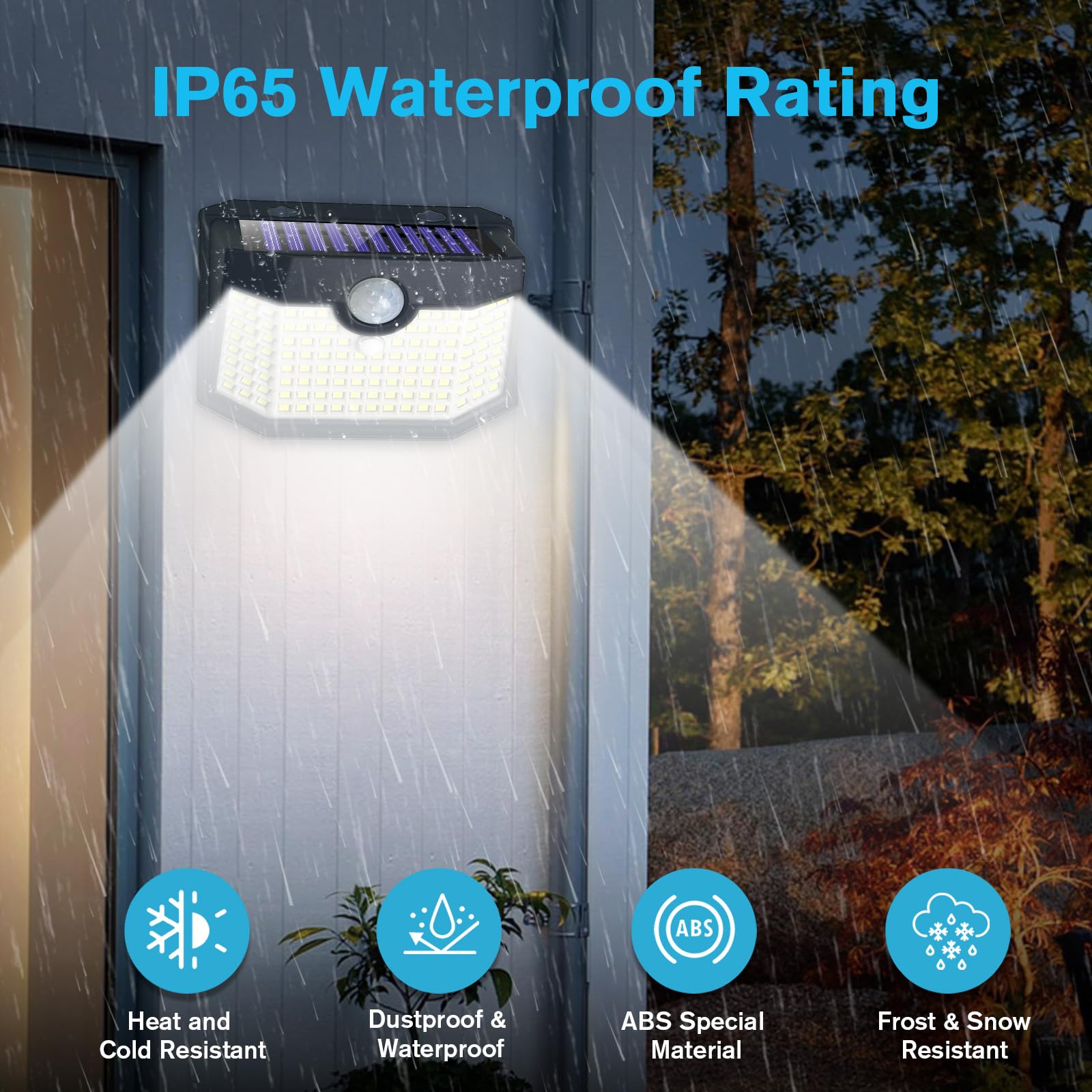 Aootek Motion Sensor Light 2 Packs, Solar Lights Outdoor Waterproof With 3 Lighting Modes Solar Powered Wall Lights Outside For