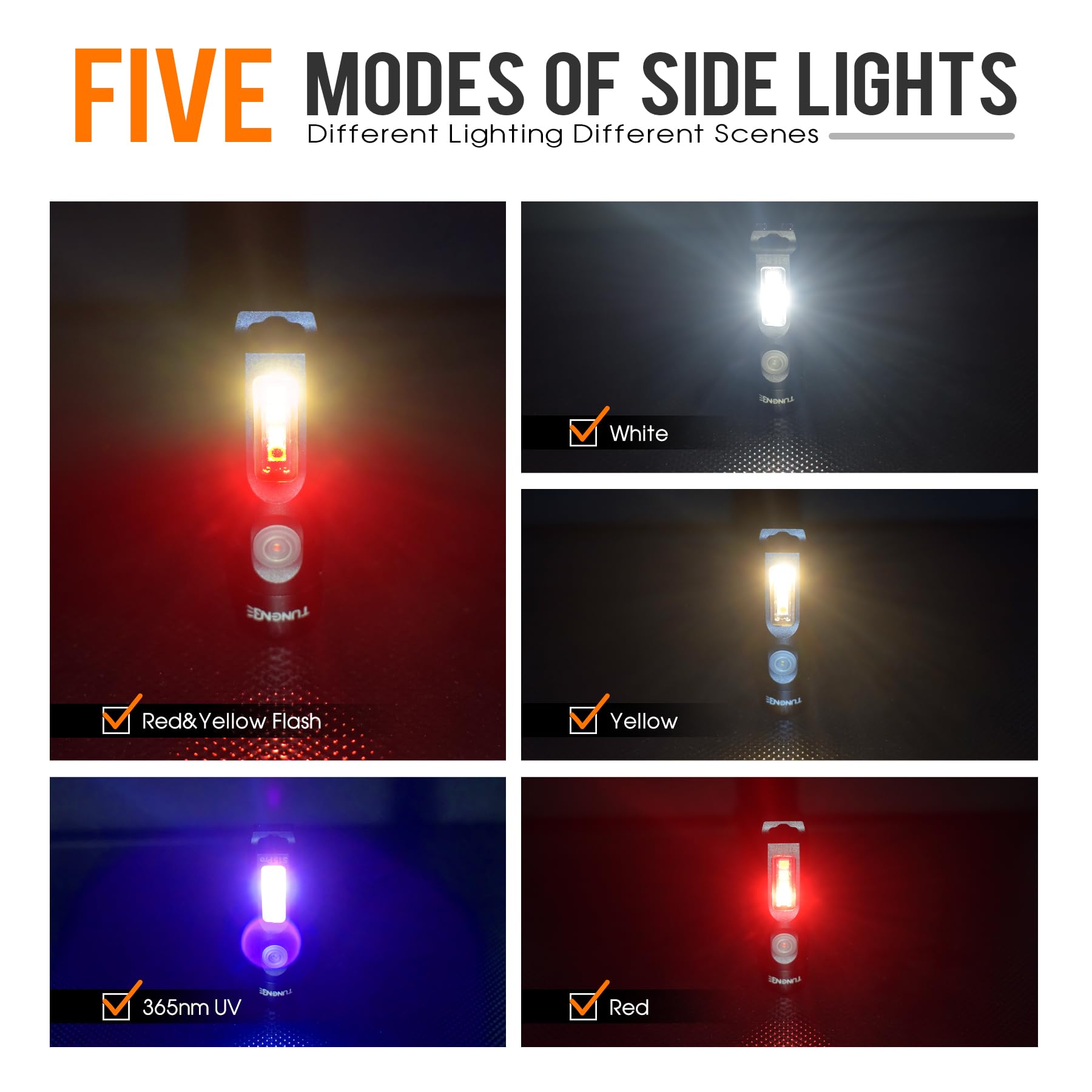 TUNENGE S15Pro 7075 Aluminum Keychain Flashlight Rechargeable, 750 Lumen EDC Pocket Flashlight Magnet, Mini Flashlight with Side