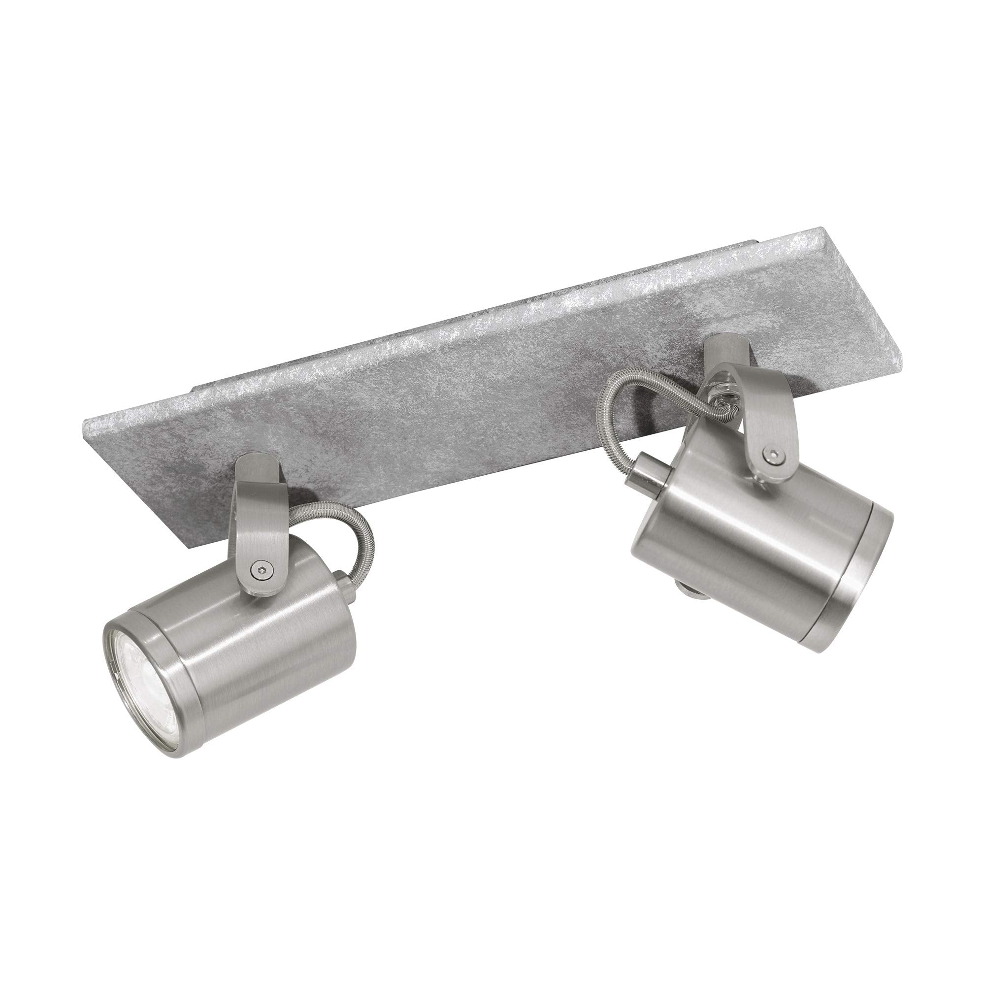EGLO PRACETA Track Light, 11-Inch, Metal, Matte Nickel & Chrome, Model 95742A